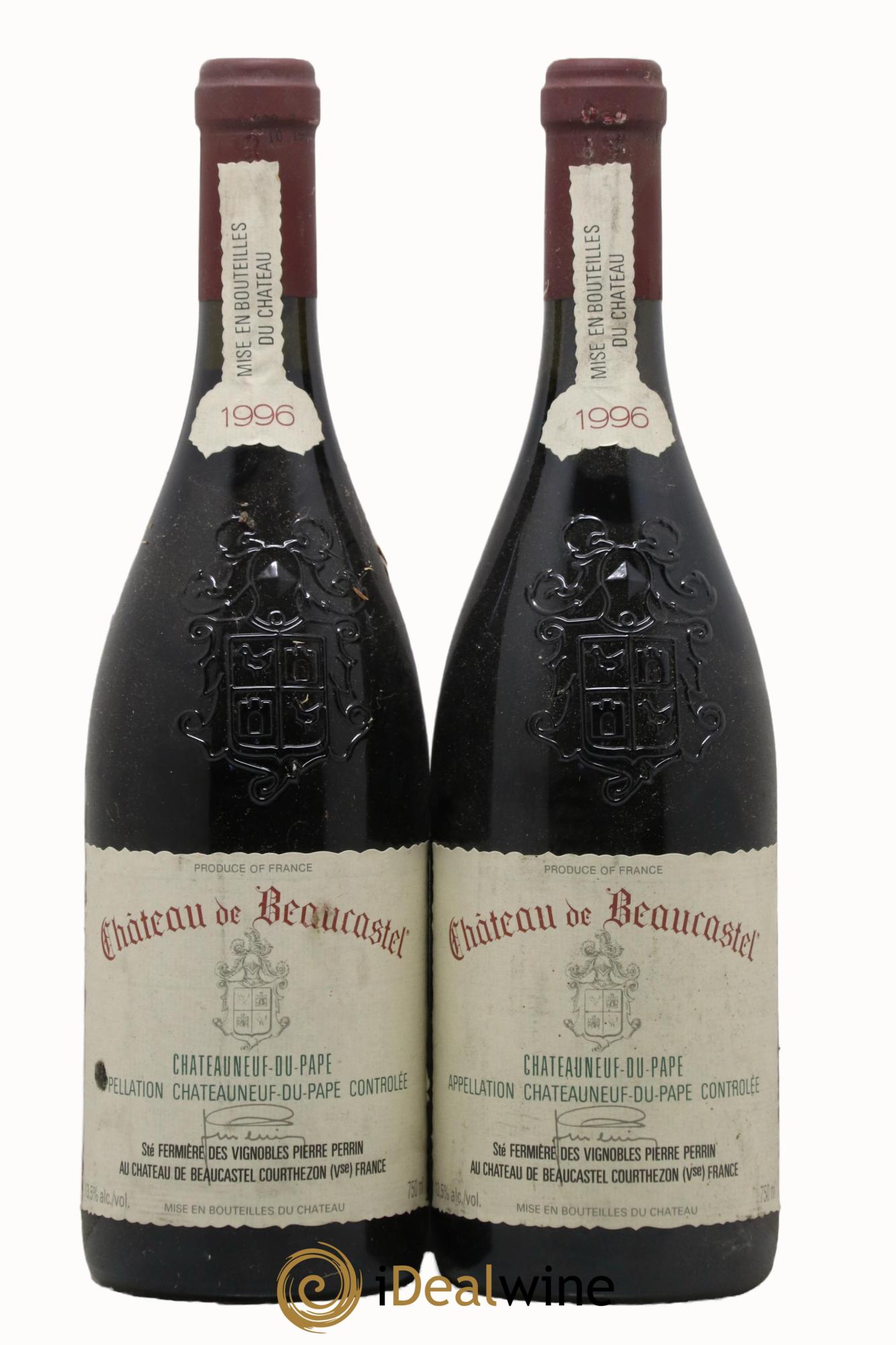 Châteauneuf-du-Pape Château de Beaucastel Famille Perrin 1996 - Lot de 2 bouteilles - 0