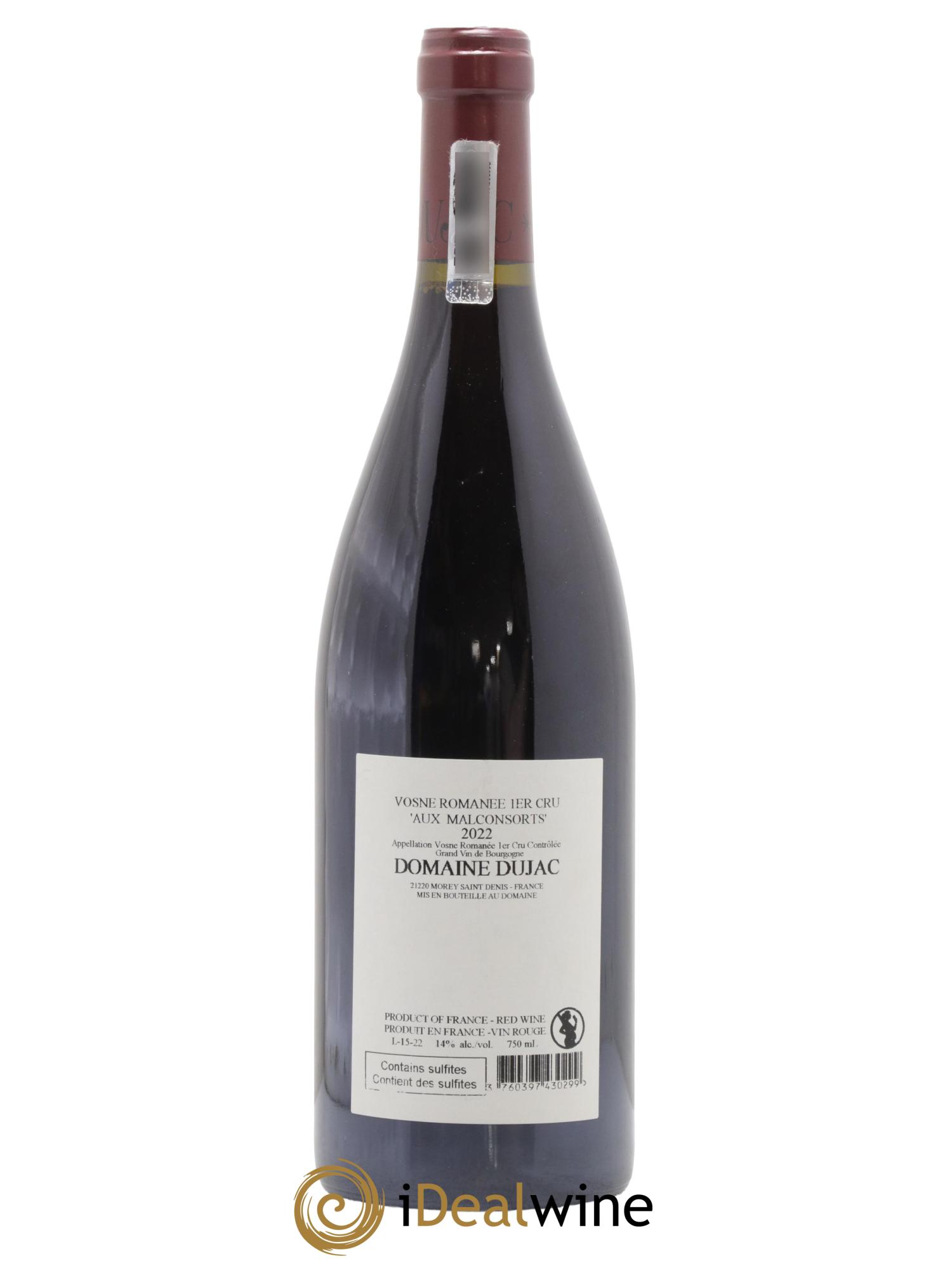 Vosne-Romanée 1er Cru Aux Malconsorts Dujac (Domaine) 2022 - Lot de 1 bouteille - 1