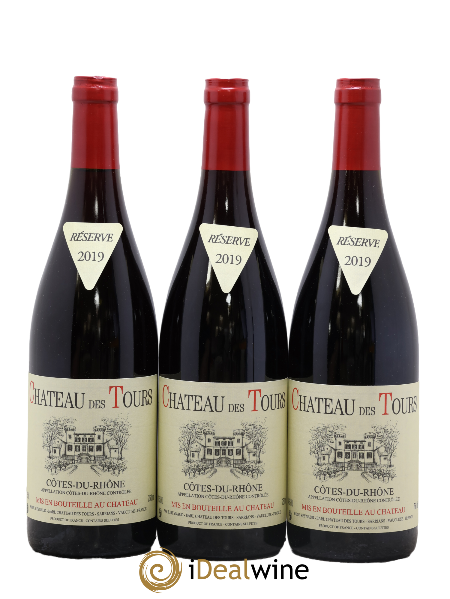 Côtes-du-Rhône Château des Tours Emmanuel Reynaud 2019 - Lot de 3 bouteilles - 0