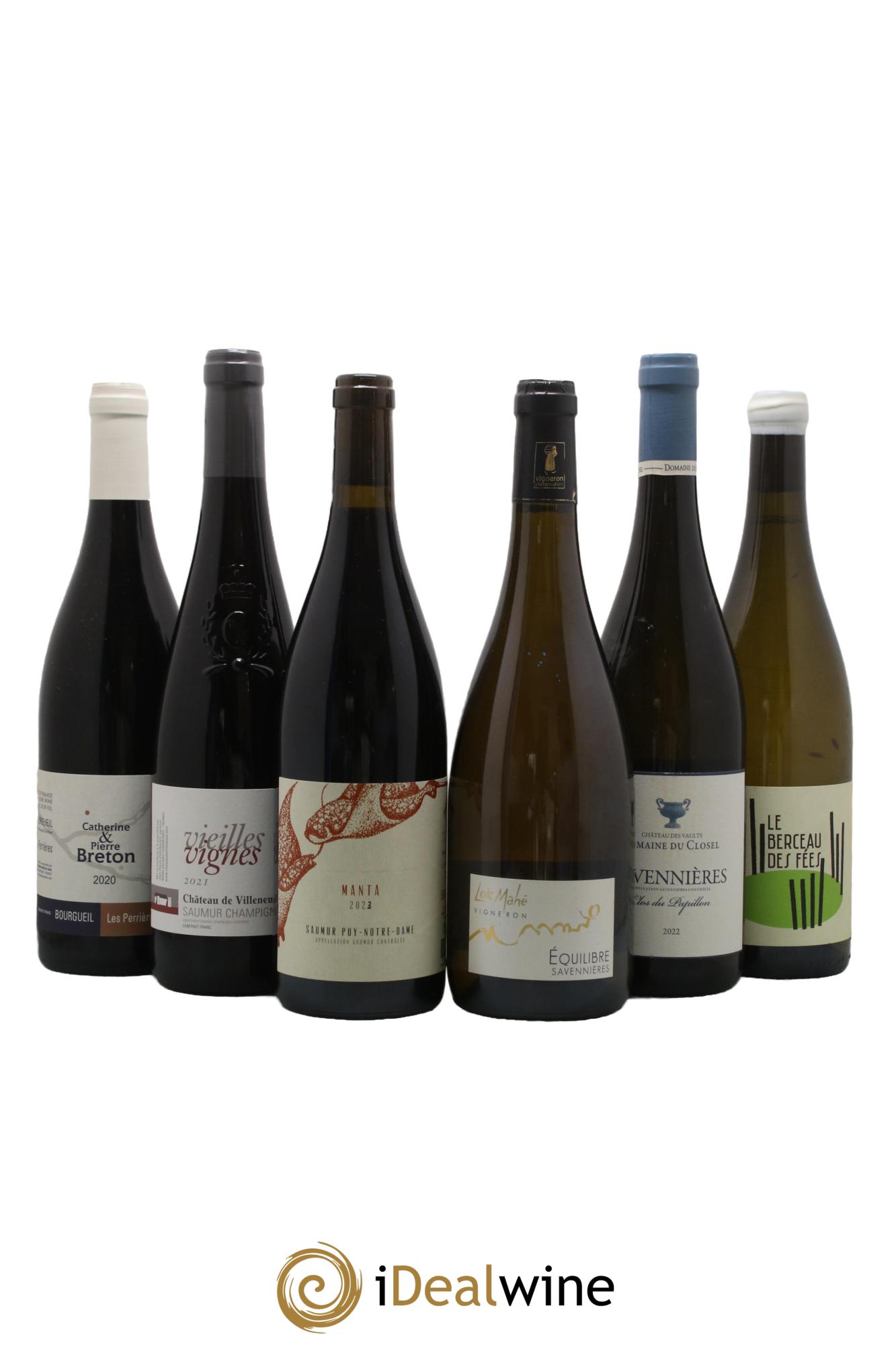 Assortiment de vins d'Anjou noir - Saumur - Bourgueil N°6 - Lot of 6 bottles - 0