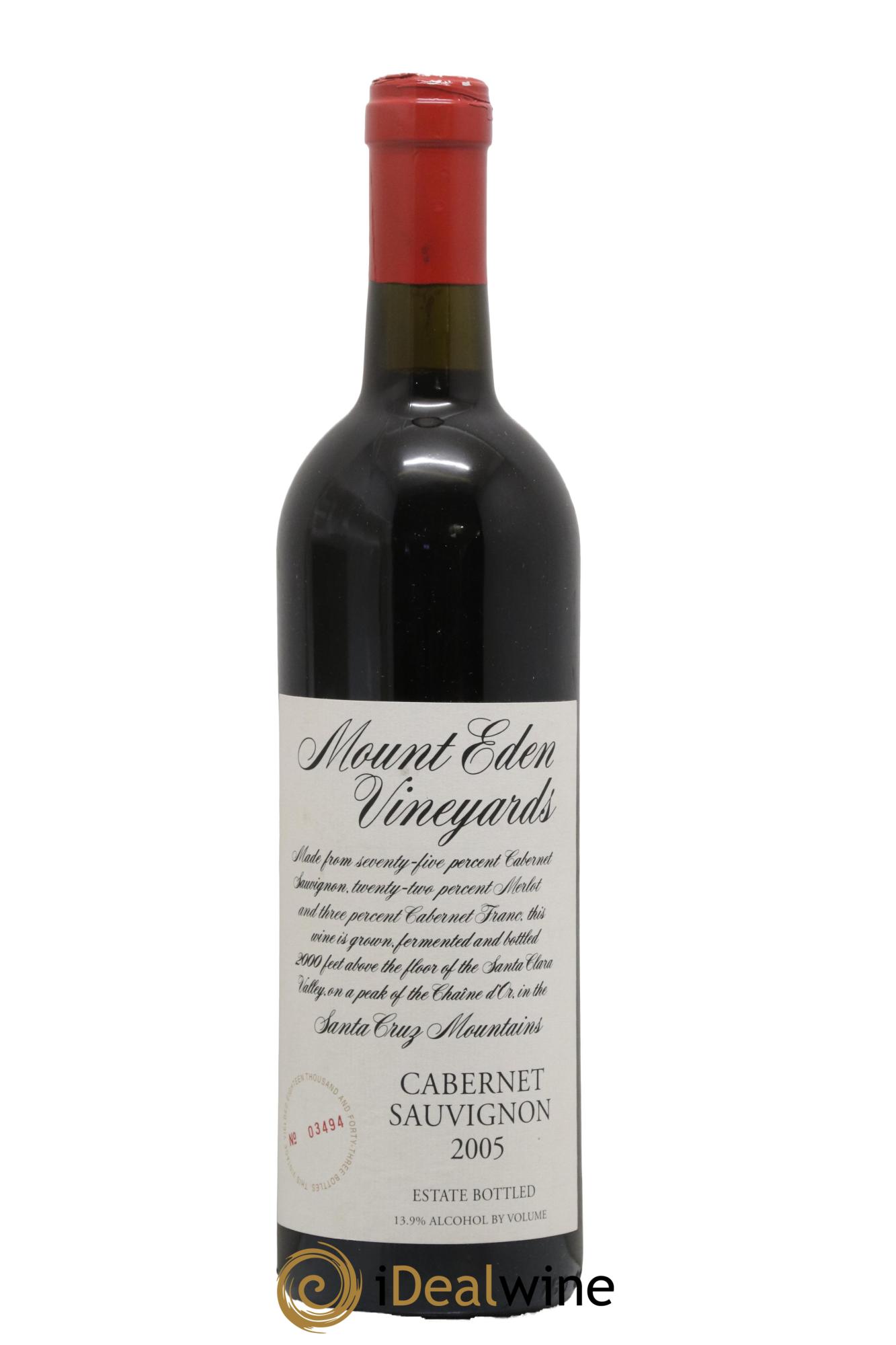 Santa Cruz Mountains Cabernet Sauvignon Mount Eden Vineyards 2005 - Lot of 1 bottle - 0