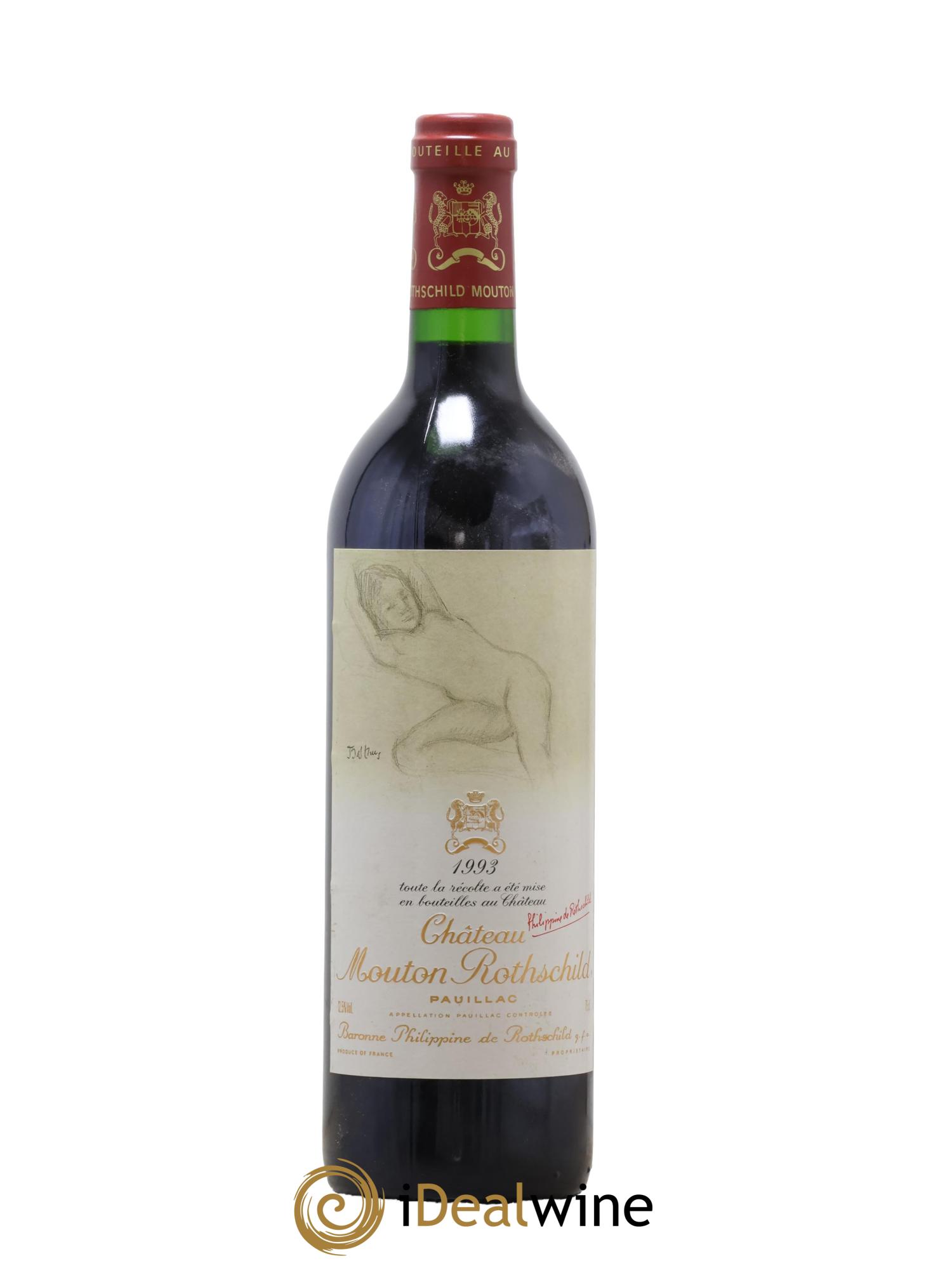 Château Mouton Rothschild 1er Grand Cru Classé 1993 - Lot de 1 bouteille - 0