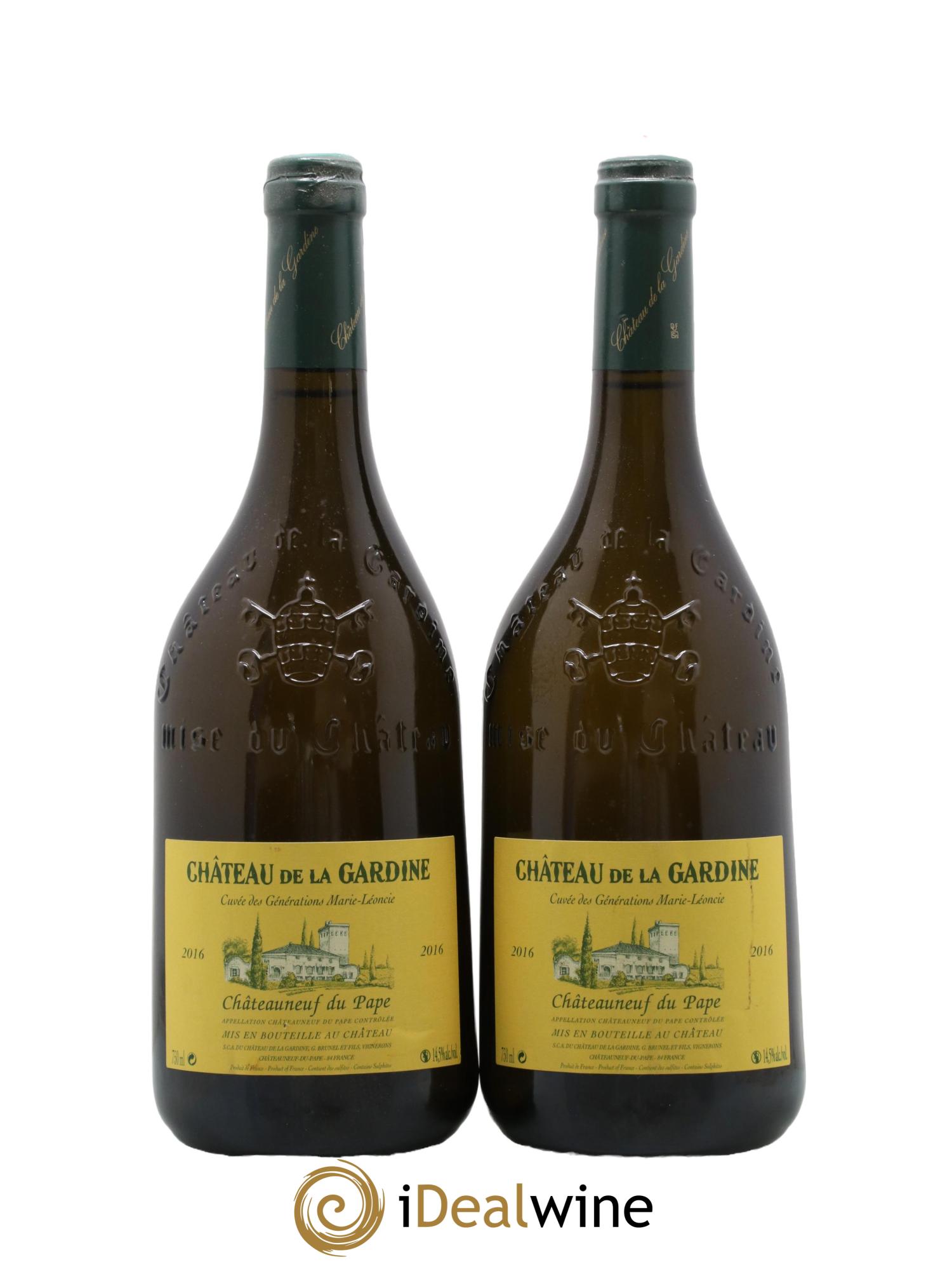 Châteauneuf-du-Pape La Gardine Cuvée des Générations Marie Léoncie Famille Brunel 2016 - Lot de 2 bouteilles - 0