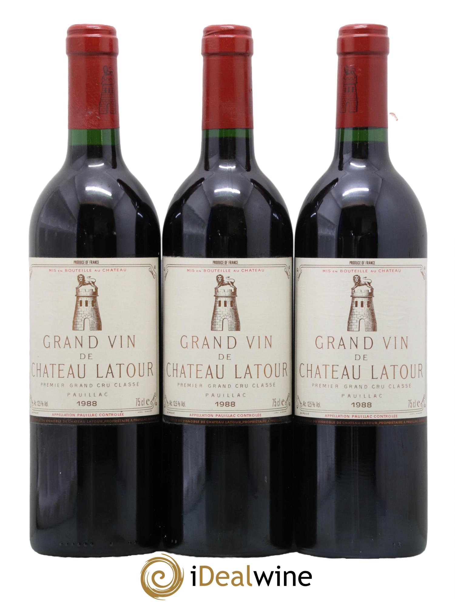 Château Latour 1er Grand Cru Classé 1988 - Lot de 3 bouteilles - 0