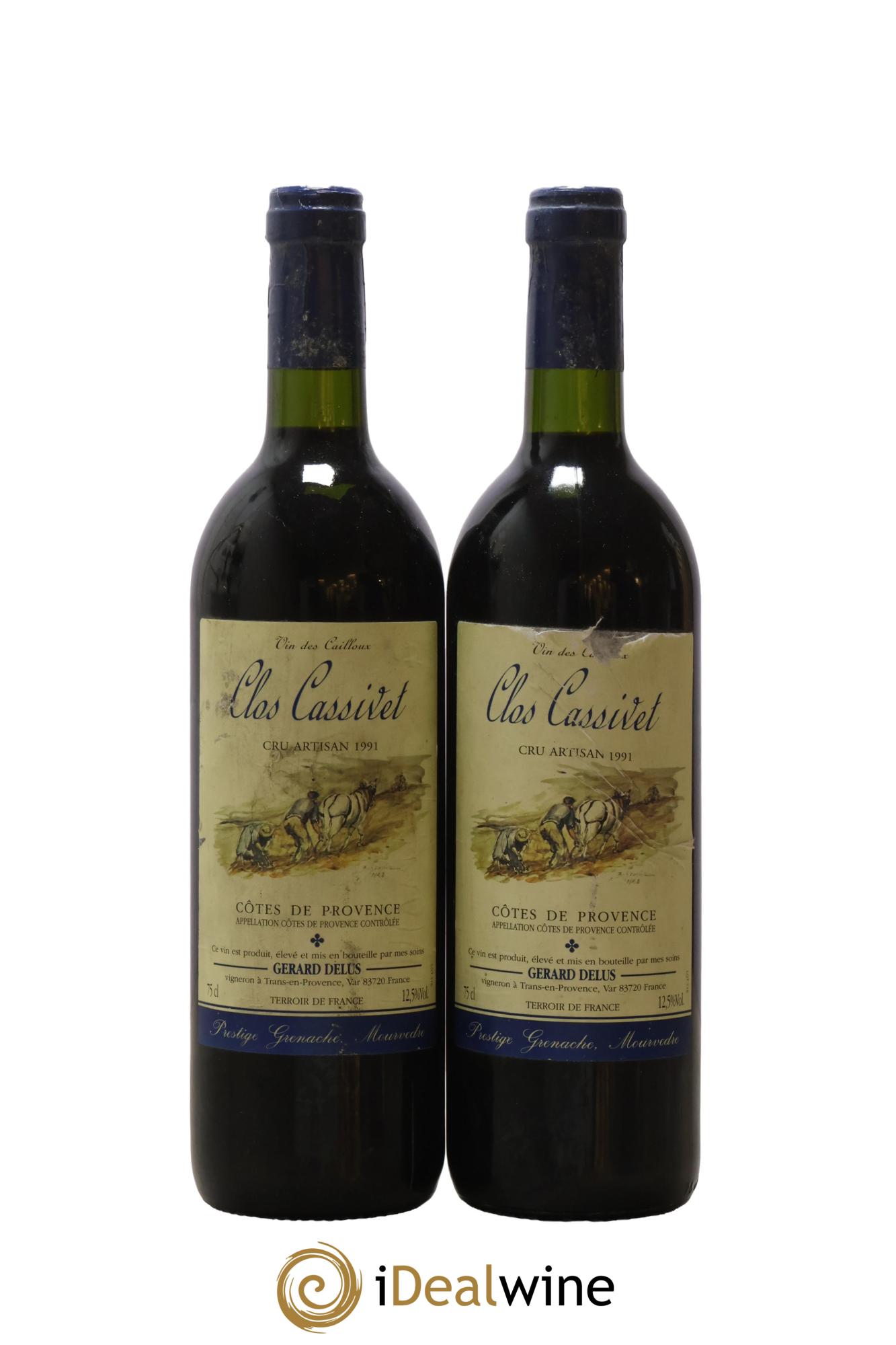 Côtes de Provence Clos Cassivet Gérard Delus 1991 - Lot of 2 bottles - 0