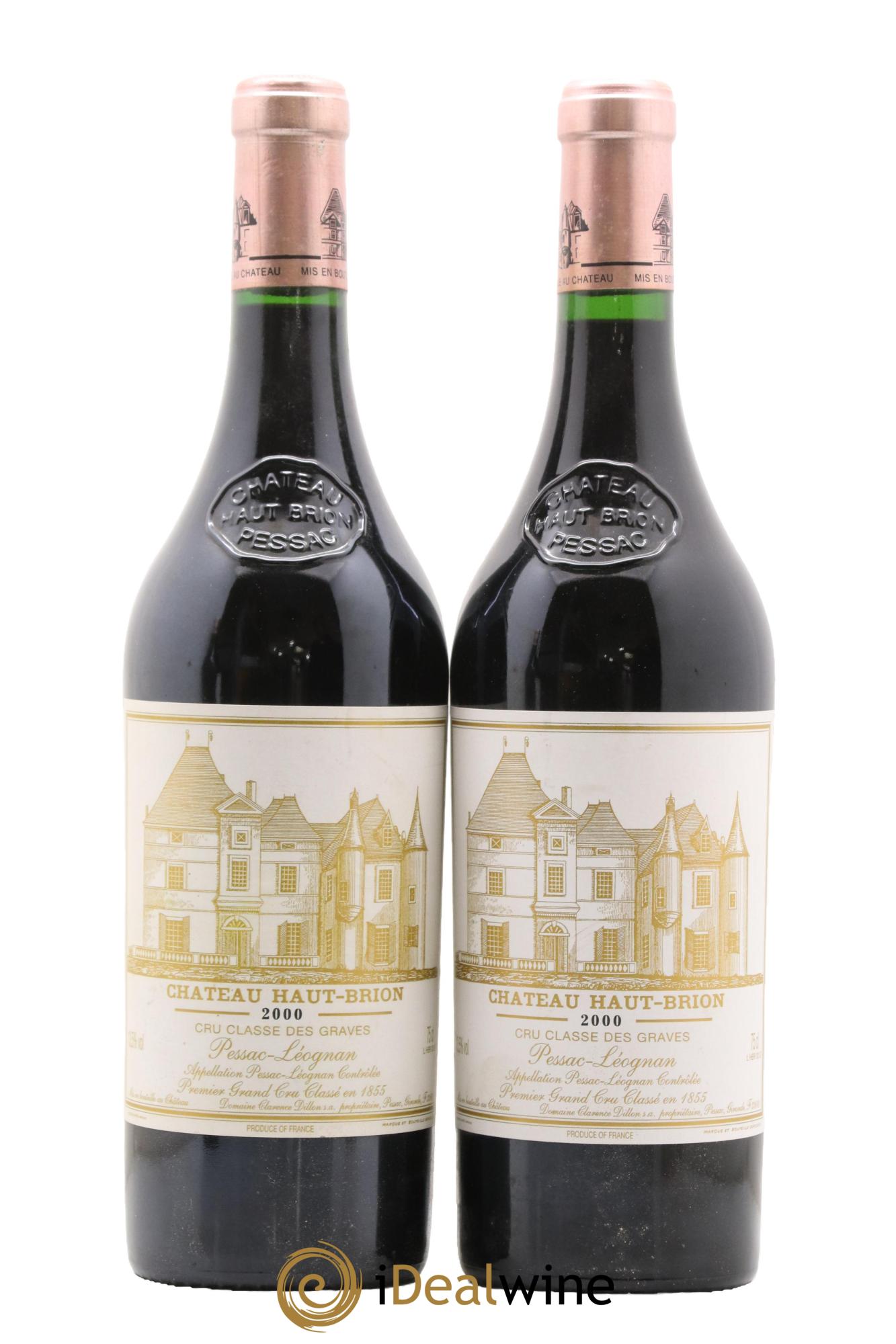 Château Haut Brion 1er Grand Cru Classé 2000 - Lot de 2 bouteilles - 0