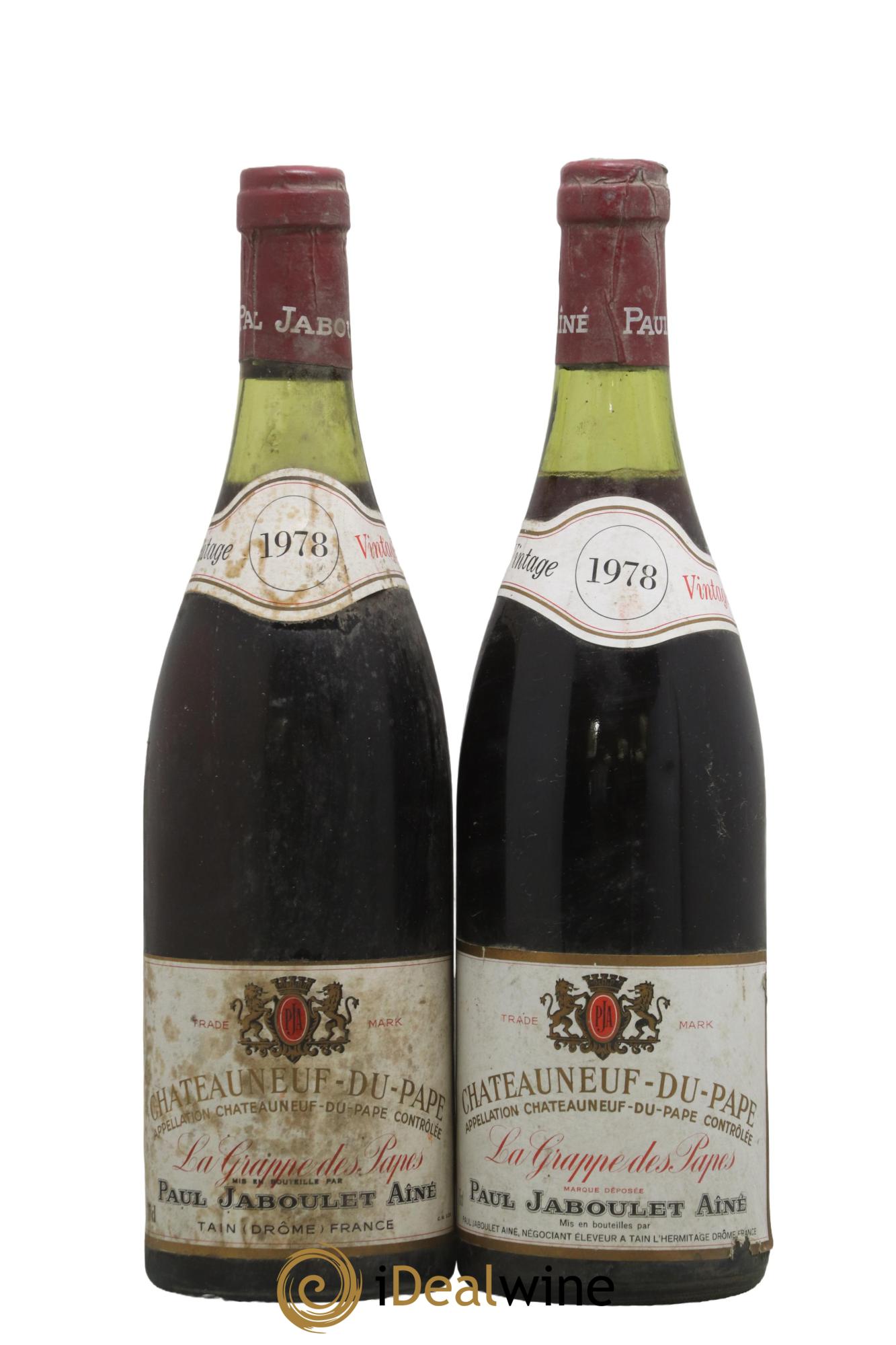 Châteauneuf-du-Pape La Grappe des Papes Jaboulet 1978 - Lot de 2 bouteilles - 0