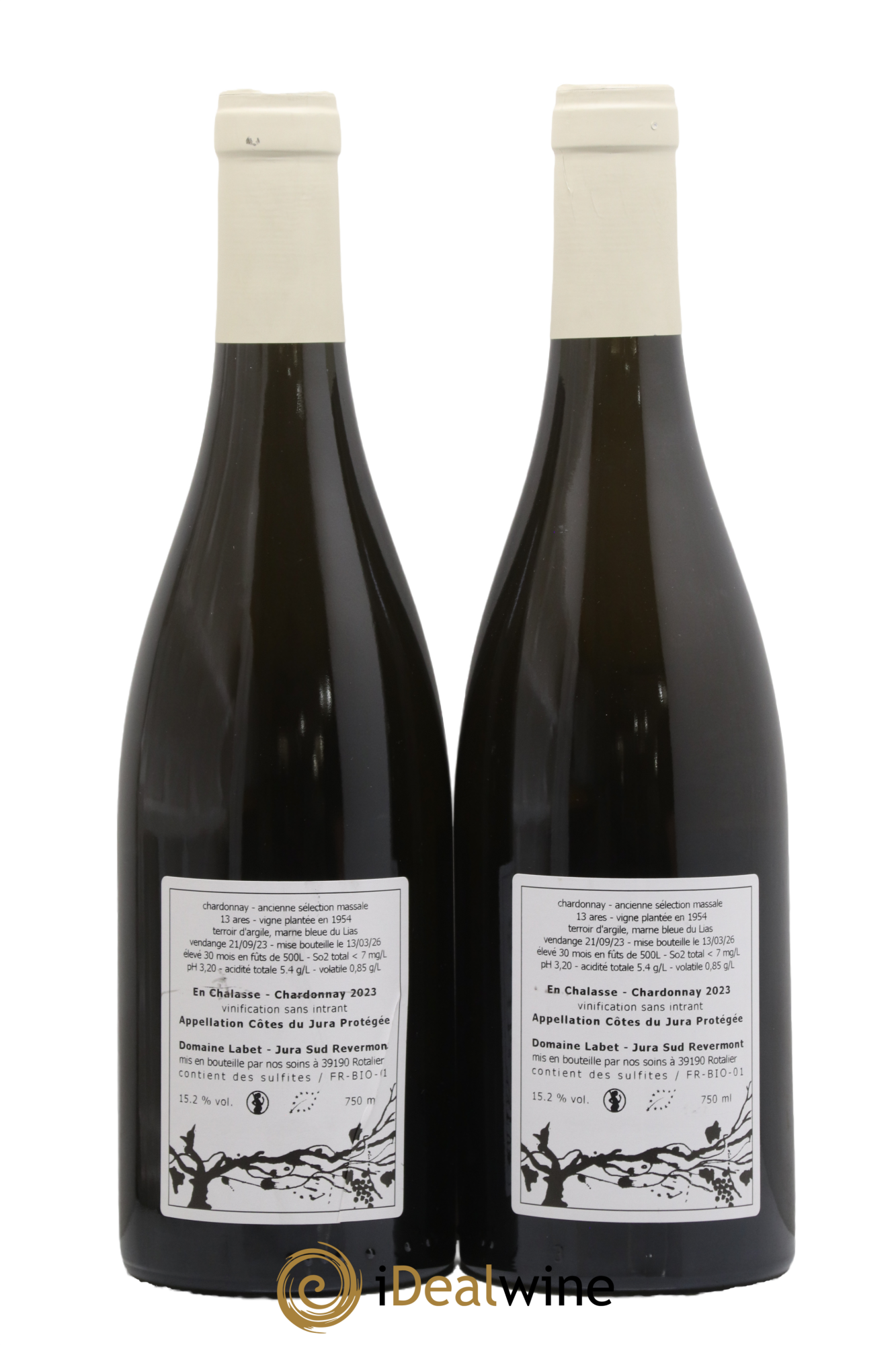 Côtes du Jura Chardonnay En Chalasse Romain - Julien - Charline Labet 2023 - Posten von 2 Flaschen - 1