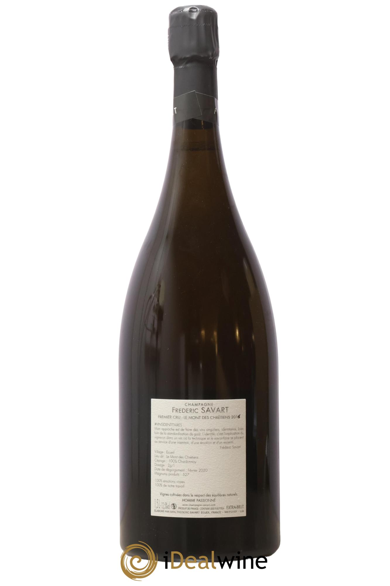 Le Mont des Chrétiens 1er Cru Extra-Brut Savart 2016 - Lot de 1 magnum - 1
