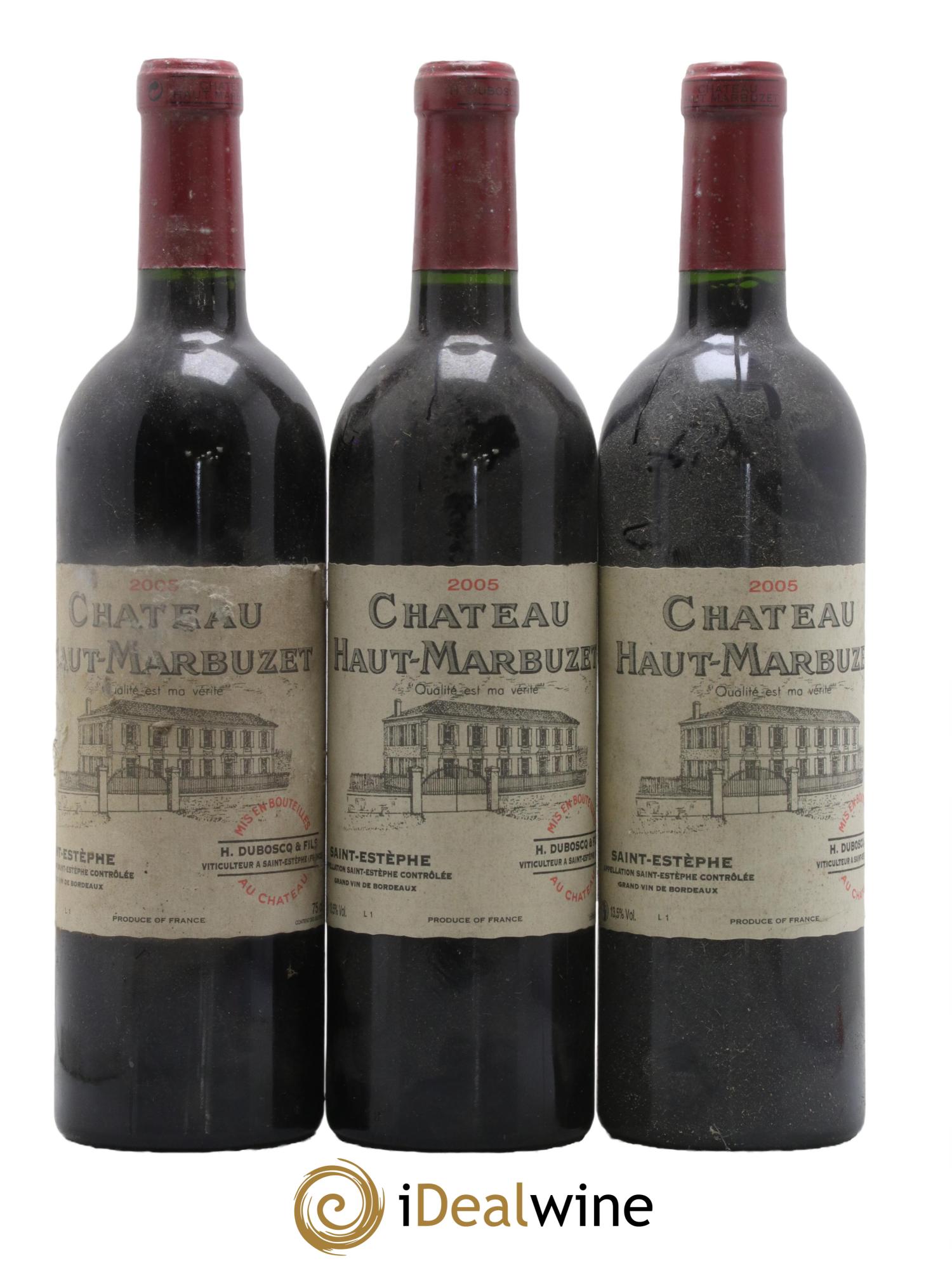 Château Haut Marbuzet 2005 - Lotto di 3 bottiglie - 0