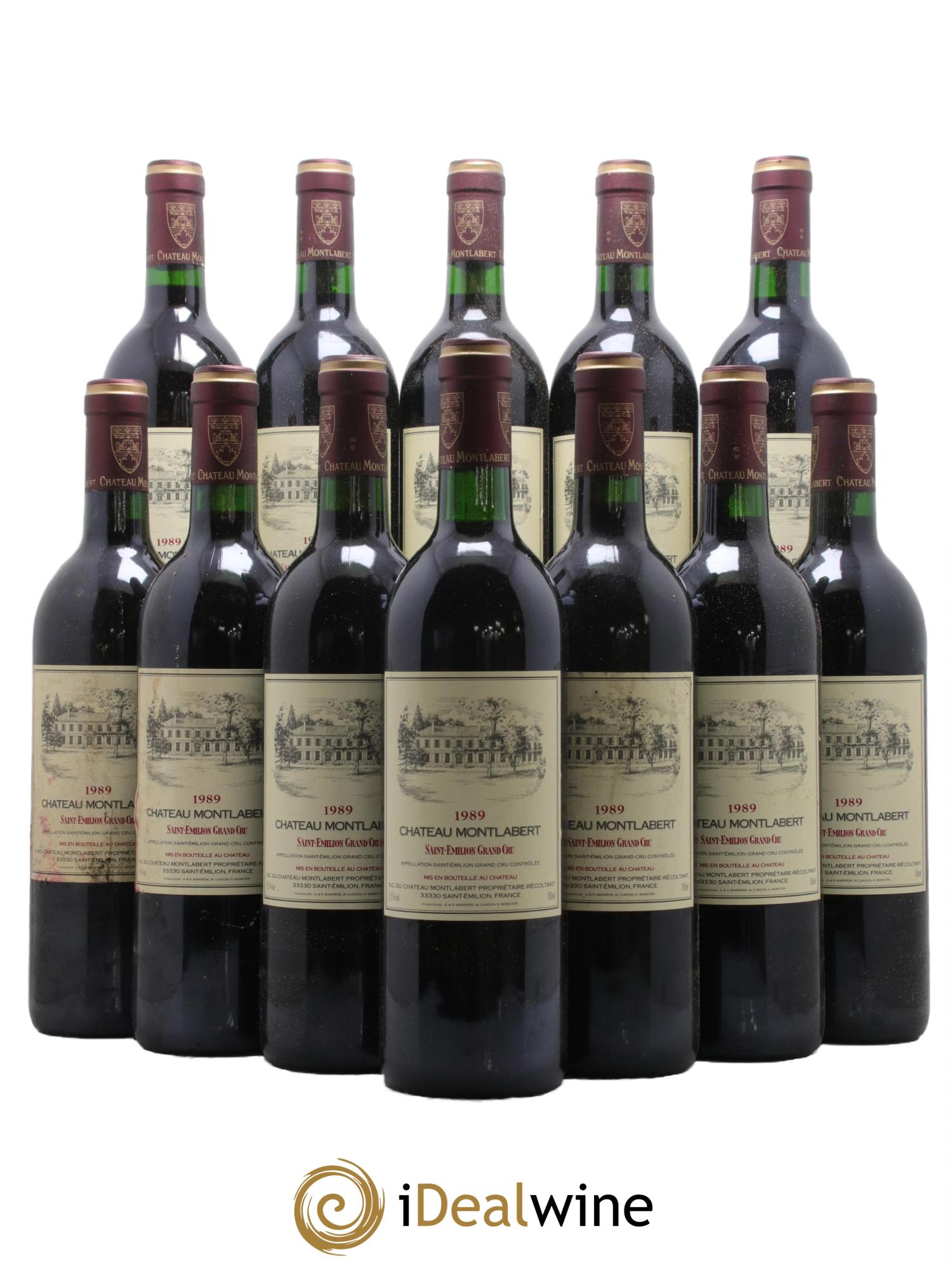 Saint-Émilion Grand Cru Chateau Montlabert 1989 - Lot de 12 bouteilles - 0