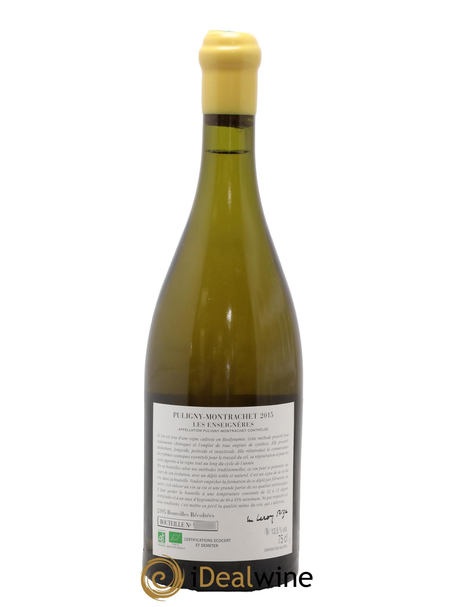 Puligny-Montrachet Les Enseignères d'Auvenay (Domaine) 2015 - Posten von 1 Flasche - 1