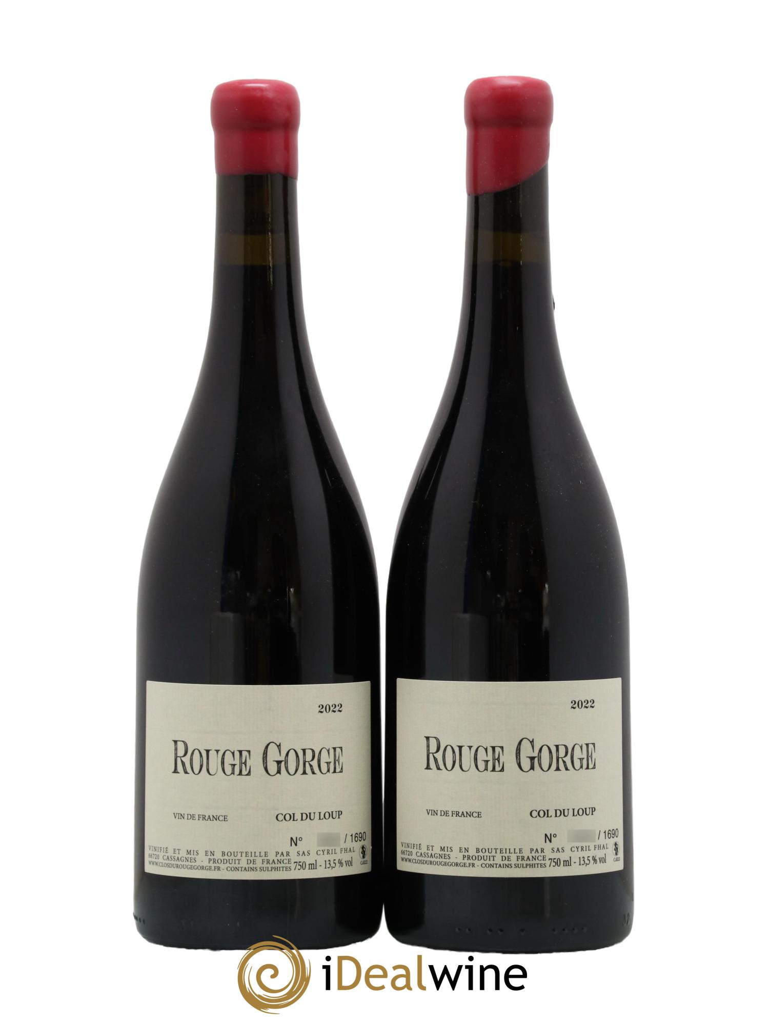Vin de France Col du Loup Domaine Clos du Rouge Gorge 2022 - Lot de 2 bouteilles - 0