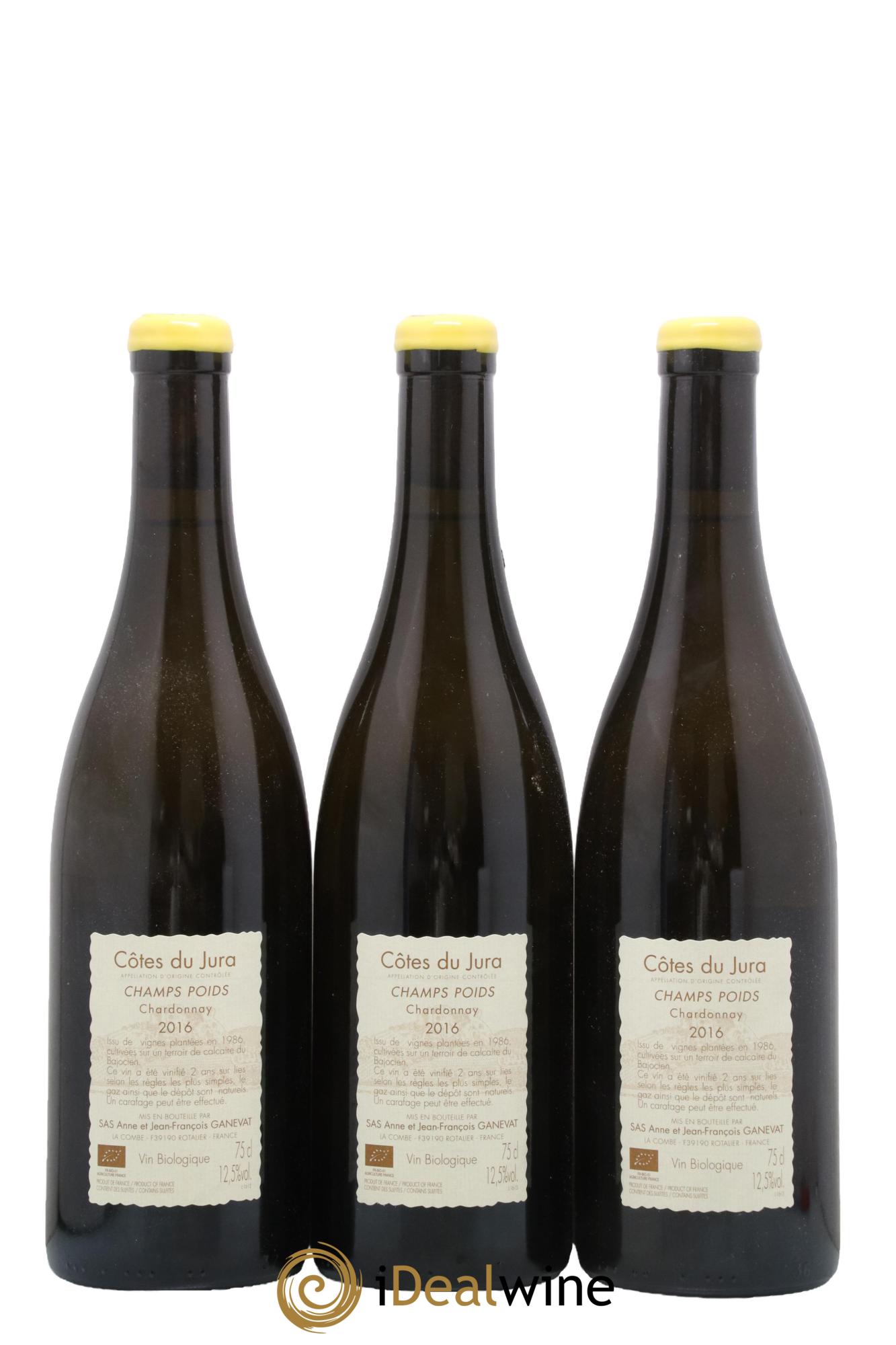 Côtes du Jura Champs Poids Anne et Jean François Ganevat 2016 - Lot de 3 bouteilles - 1