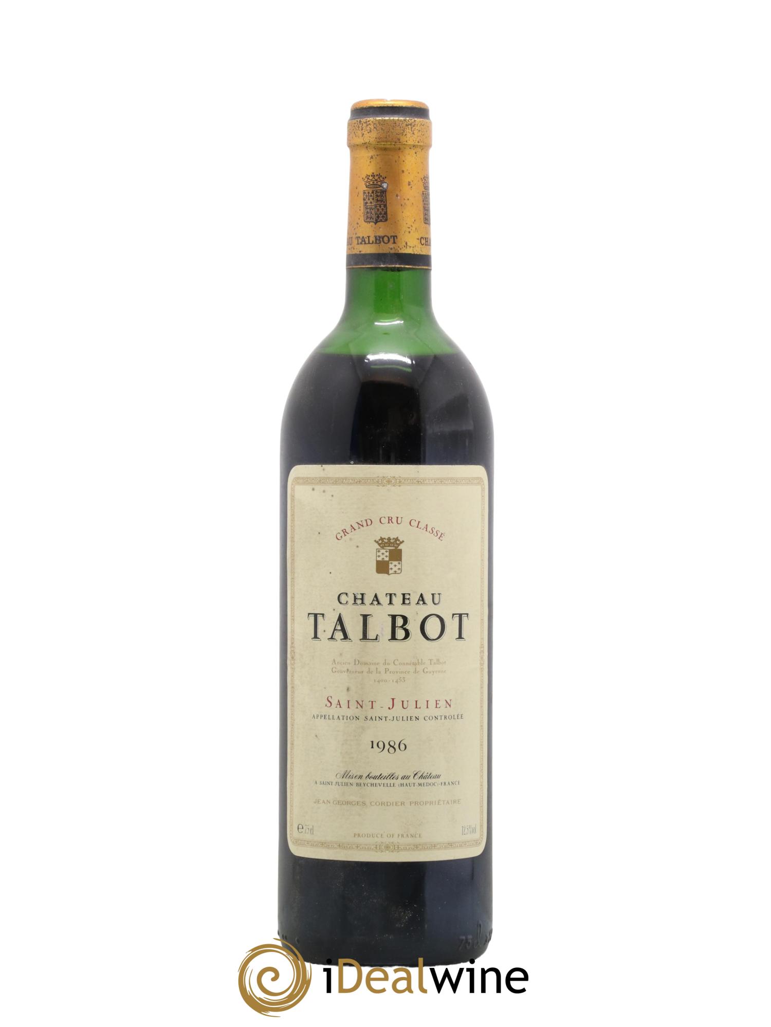 Château Talbot 4ème Grand Cru Classé 1986 - Lot de 1 bouteille - 0
