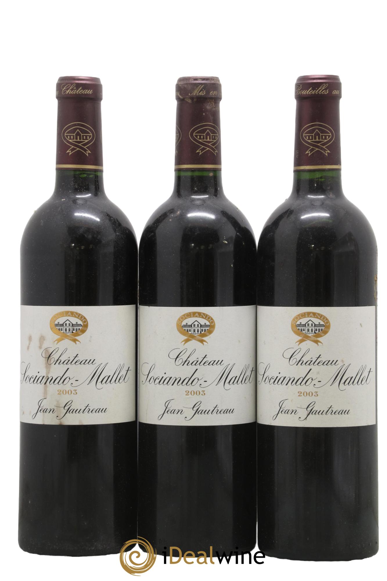 Château Sociando Mallet 2003 - Posten von 3 Flaschen - 0