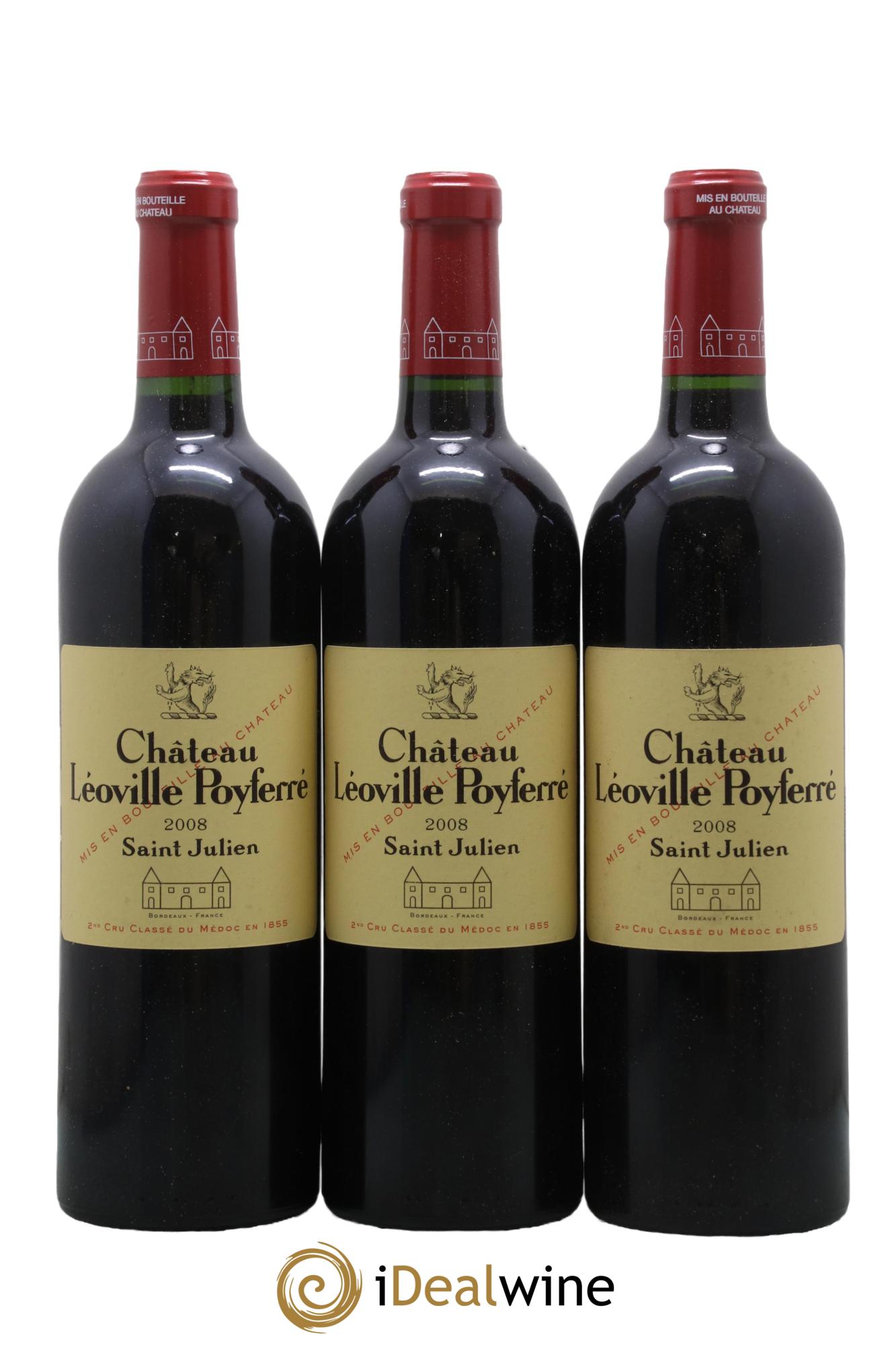 Château Léoville Poyferré 2ème Grand Cru Classé 2008 - Posten von 3 Flaschen - 0