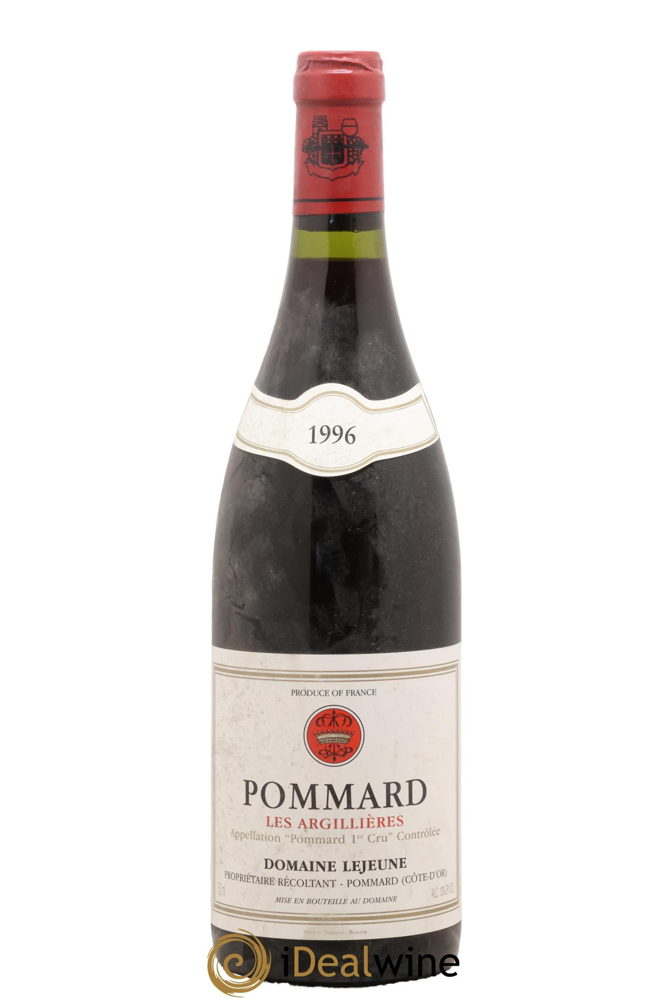 Pommard 1er Cru Argillières Domaine Lejeune 1996 - Lot de 1 bouteille - 0