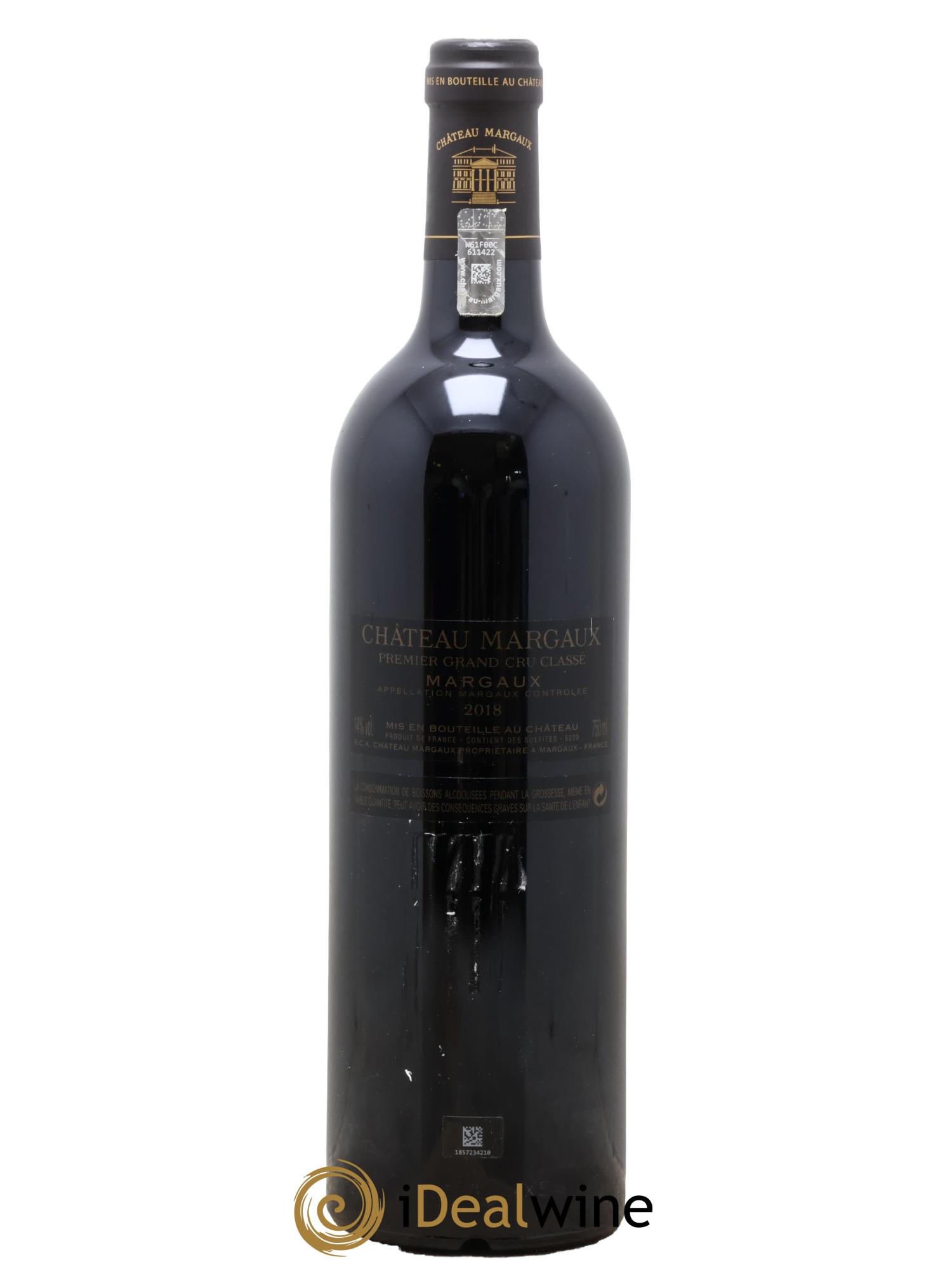 Château Margaux 1er Grand Cru Classé 2018 - Lot de 1 bouteille - 1