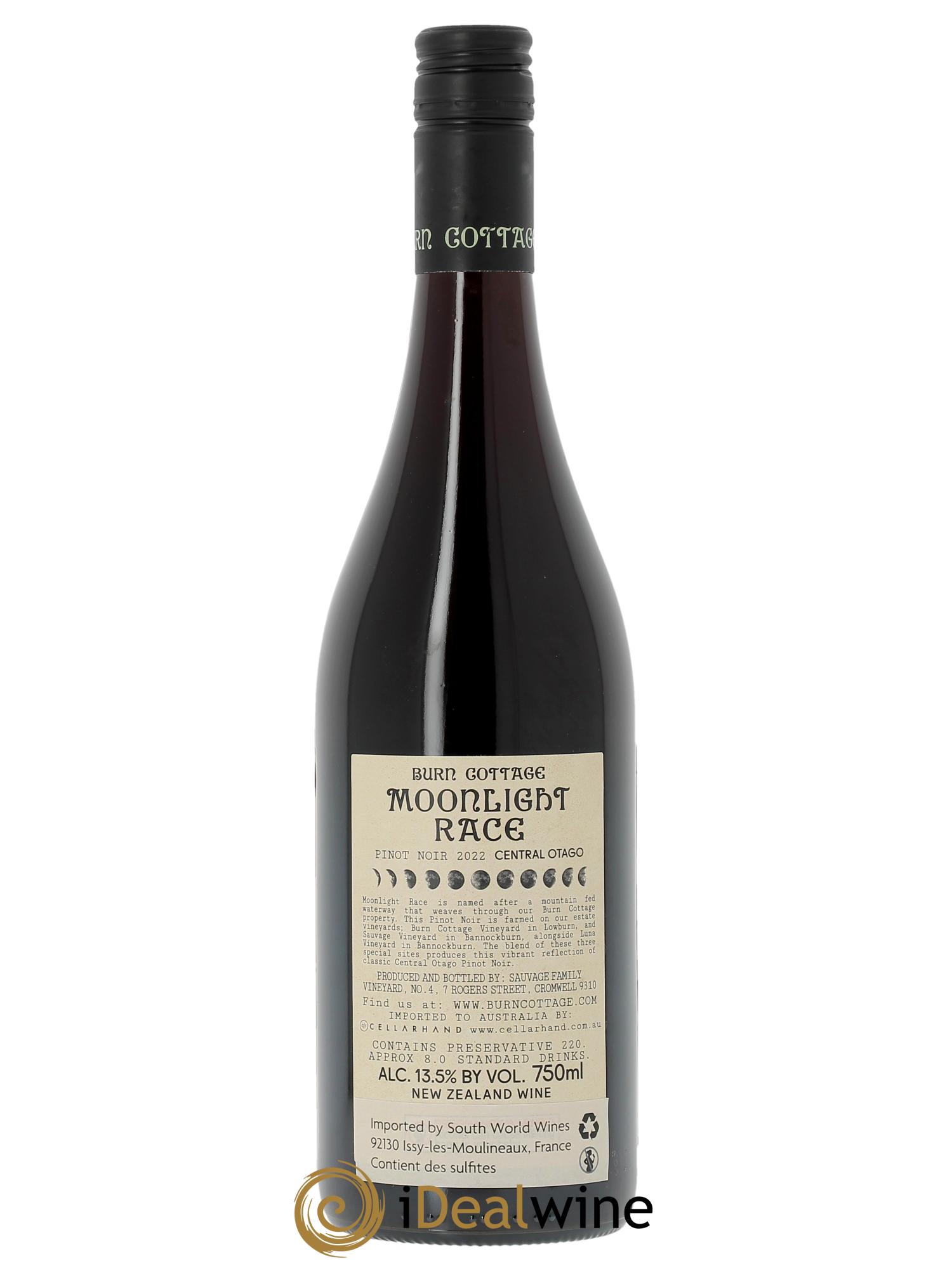 Central Otago Burn Cottage Vineyard Moonlight Race Pinot Noir  2022 - Lot de 1 bouteille - 1