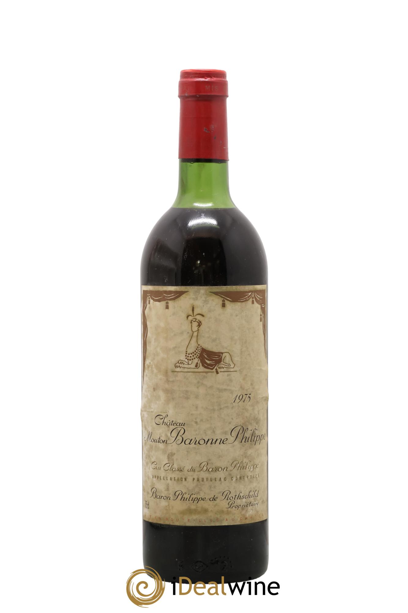 Château d' Armailhac - Mouton Baron(ne) Philippe 5ème Grand Cru Classé 1975 - Lot de 1 bouteille - 0