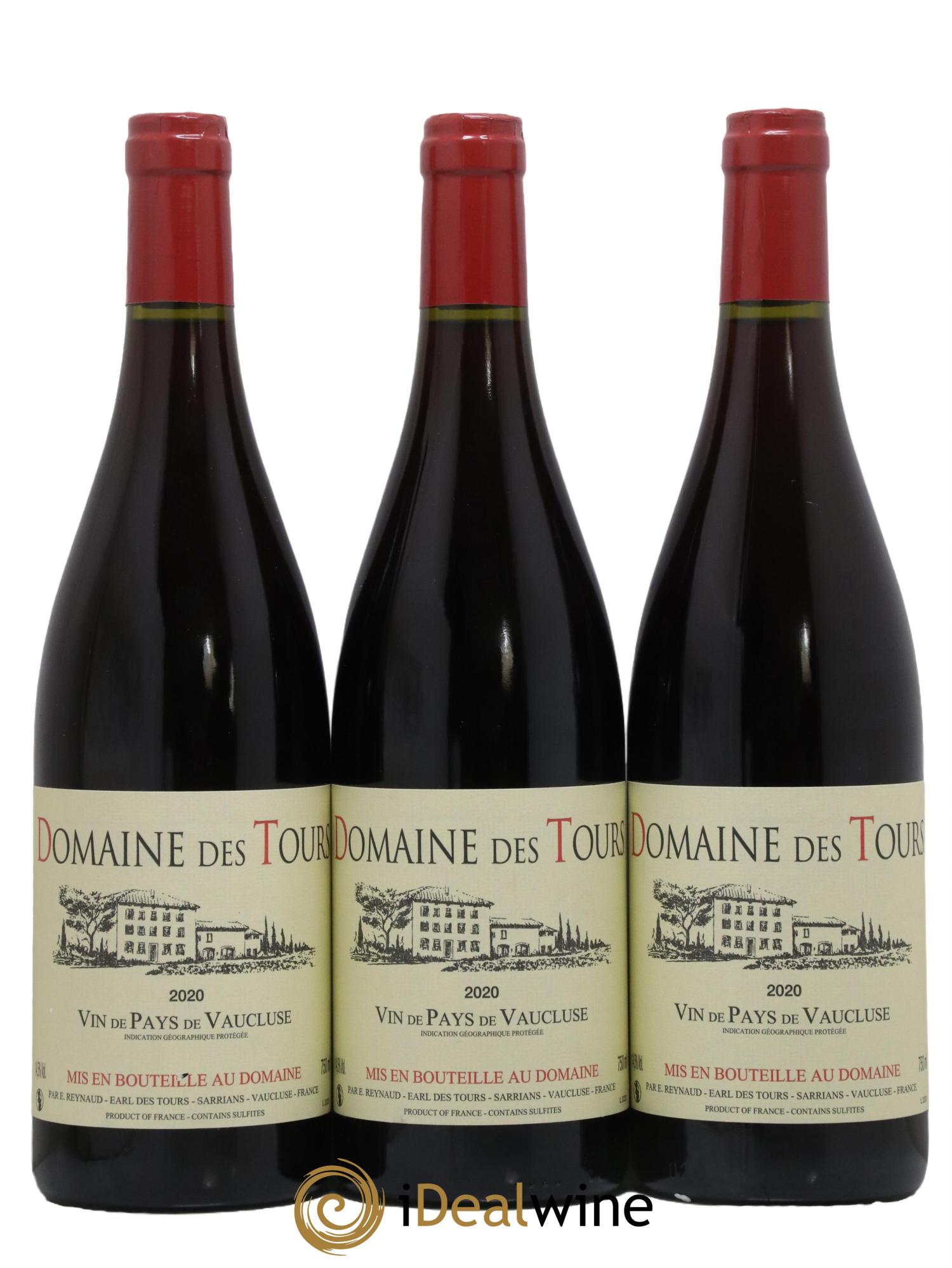 Vaucluse (Vin de Pays de Vaucluse) Domaine des Tours Emmanuel Reynaud 2020 - Lot de 3 bouteilles - 0