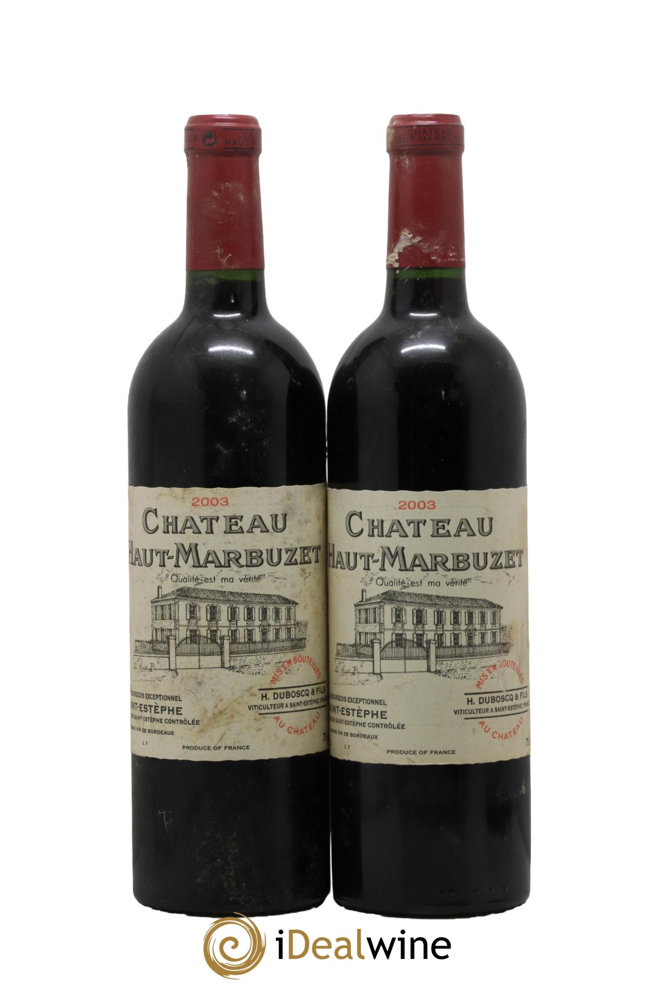 Château Haut Marbuzet 2003 - Lotto di 2 bottiglie - 0