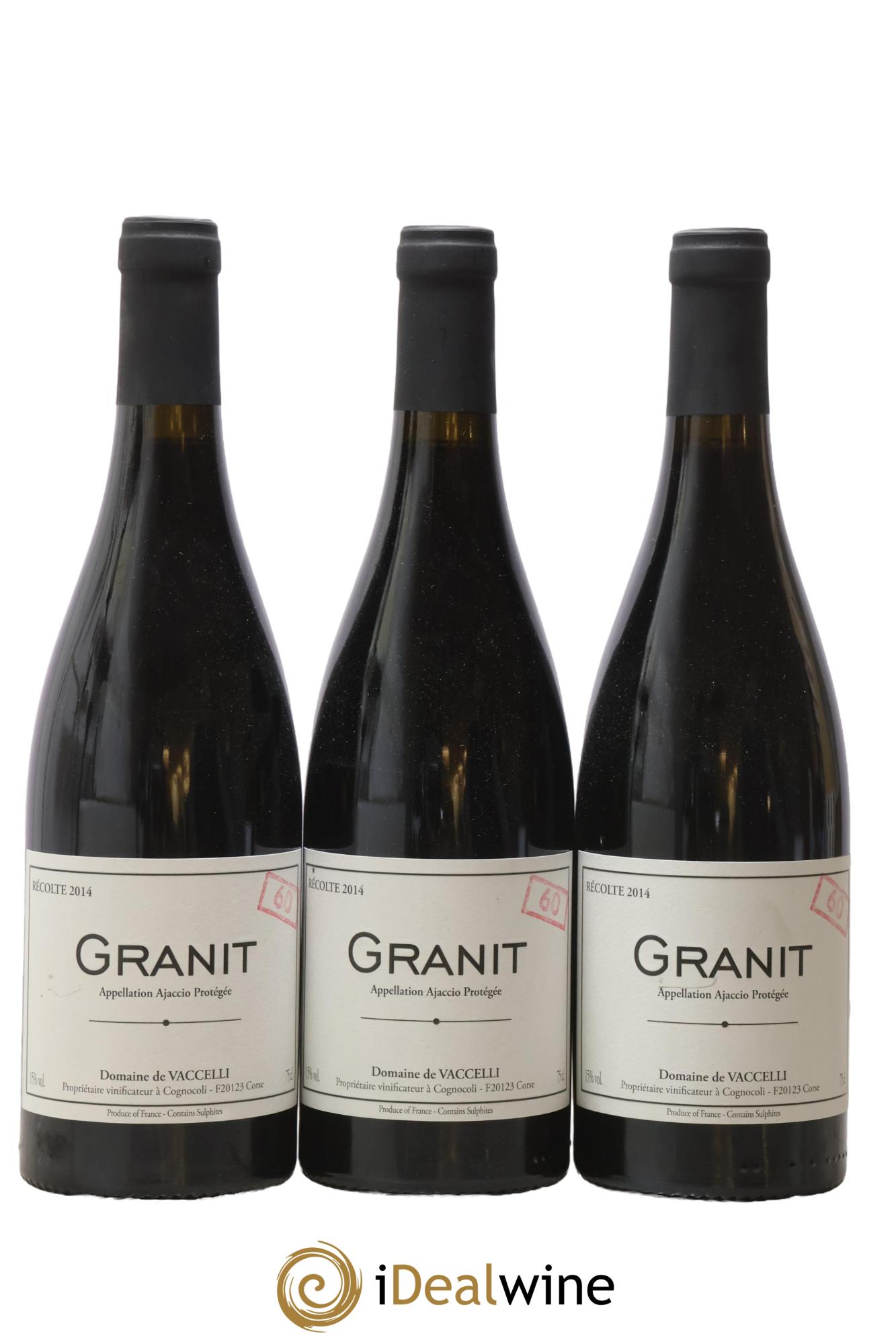 Ajaccio Granit 60 Vaccelli 2014 - Posten von 3 Flaschen - 0