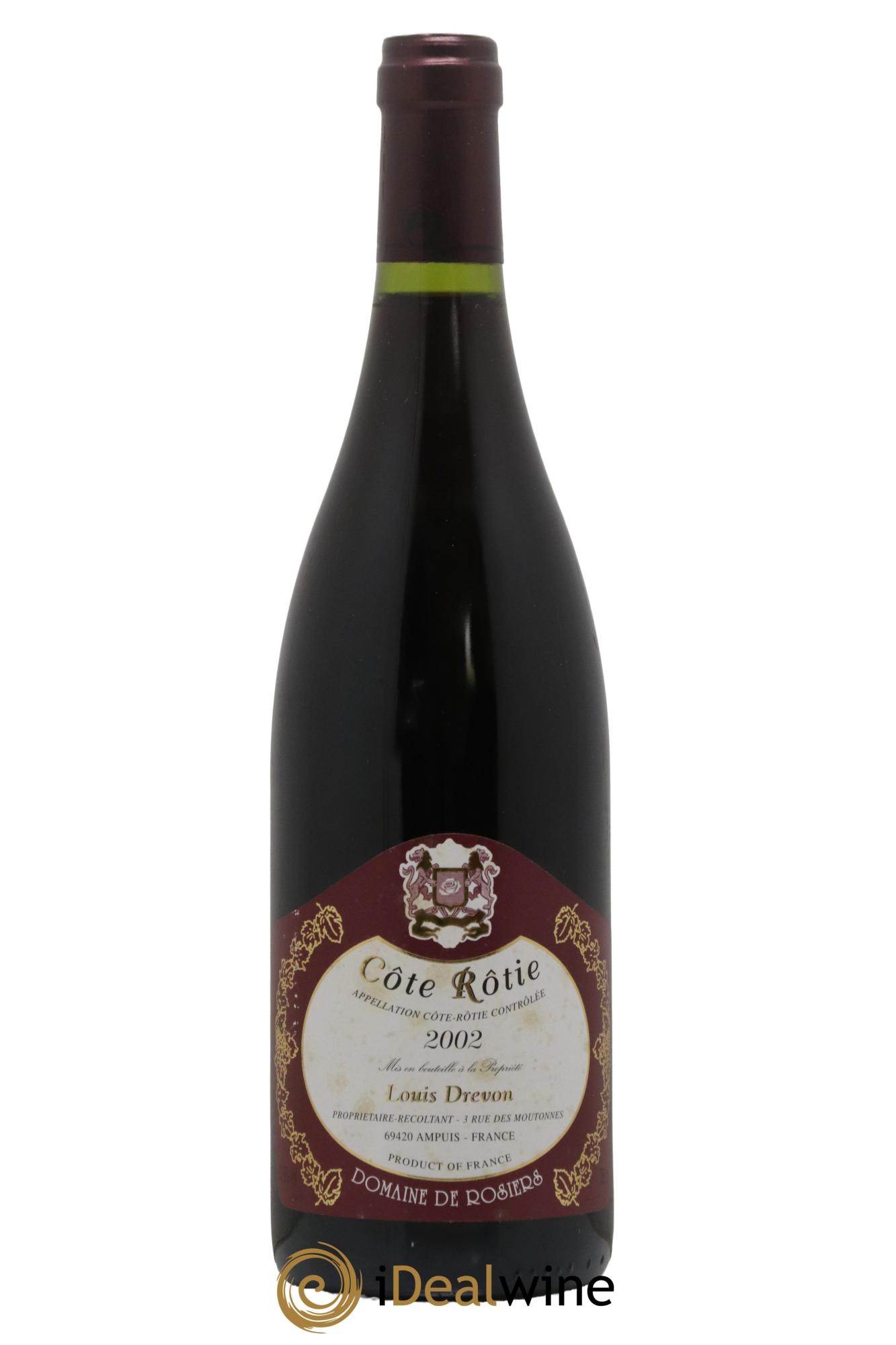 Côte-Rôtie Domaine des Rosiers Louis Drevon 2002 - Lot de 1 bouteille - 0