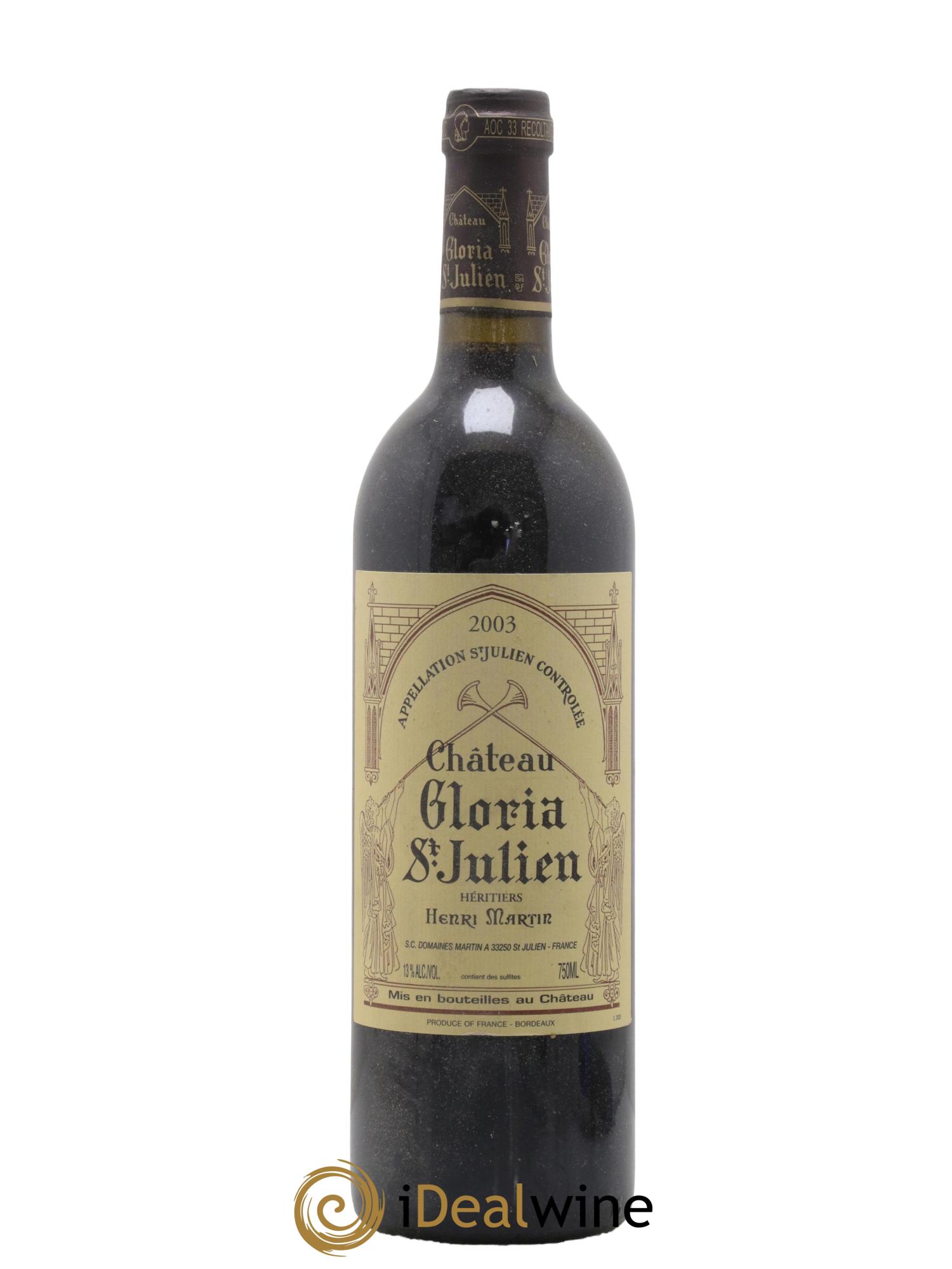 Château Gloria 2003 - Lot de 1 bouteille - 0