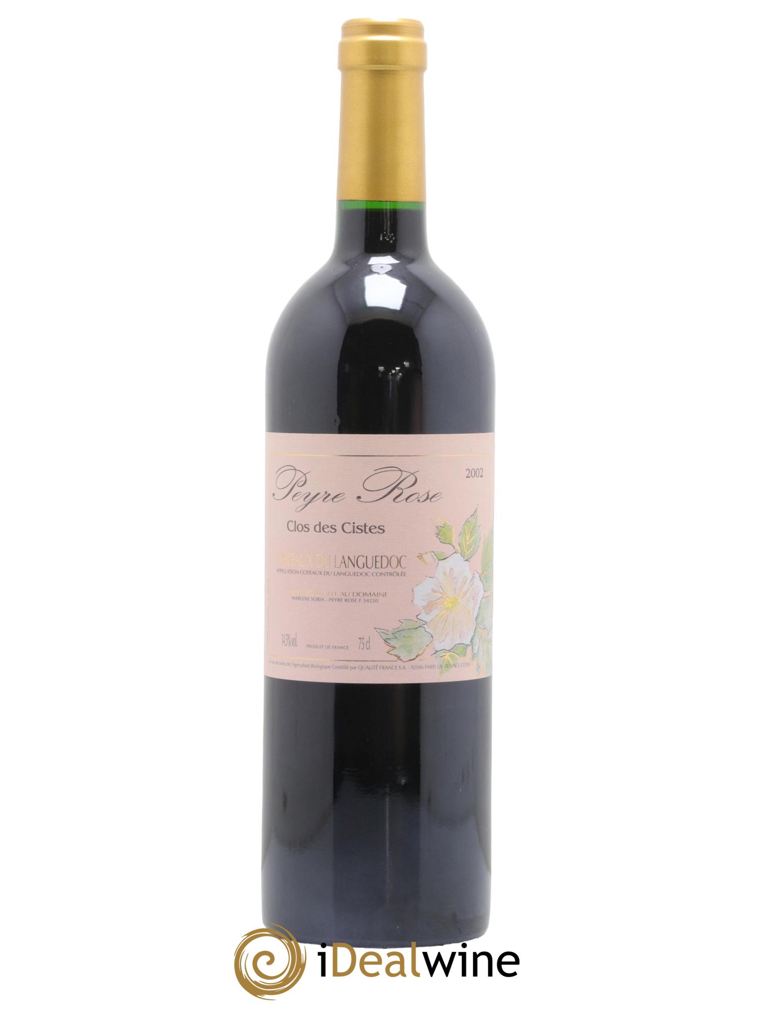 Vin de France (anciennement Coteaux du Languedoc) Domaine Peyre Rose Les Cistes Marlène Soria 2002 - Lot de 1 bouteille - 0