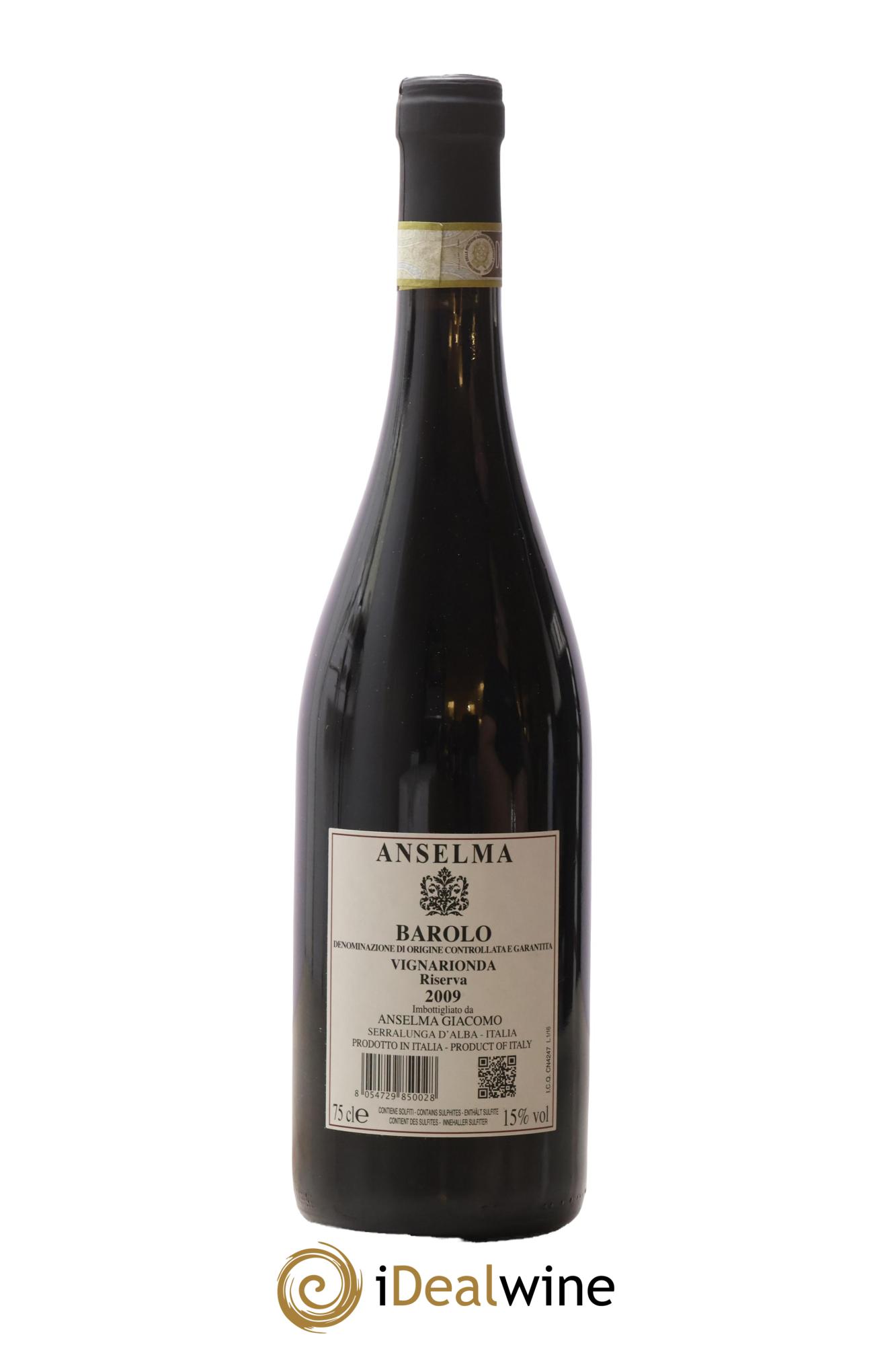 Barolo DOC Vignarionda Riserva Anselma 2009 - Posten von 1 Flasche - 1
