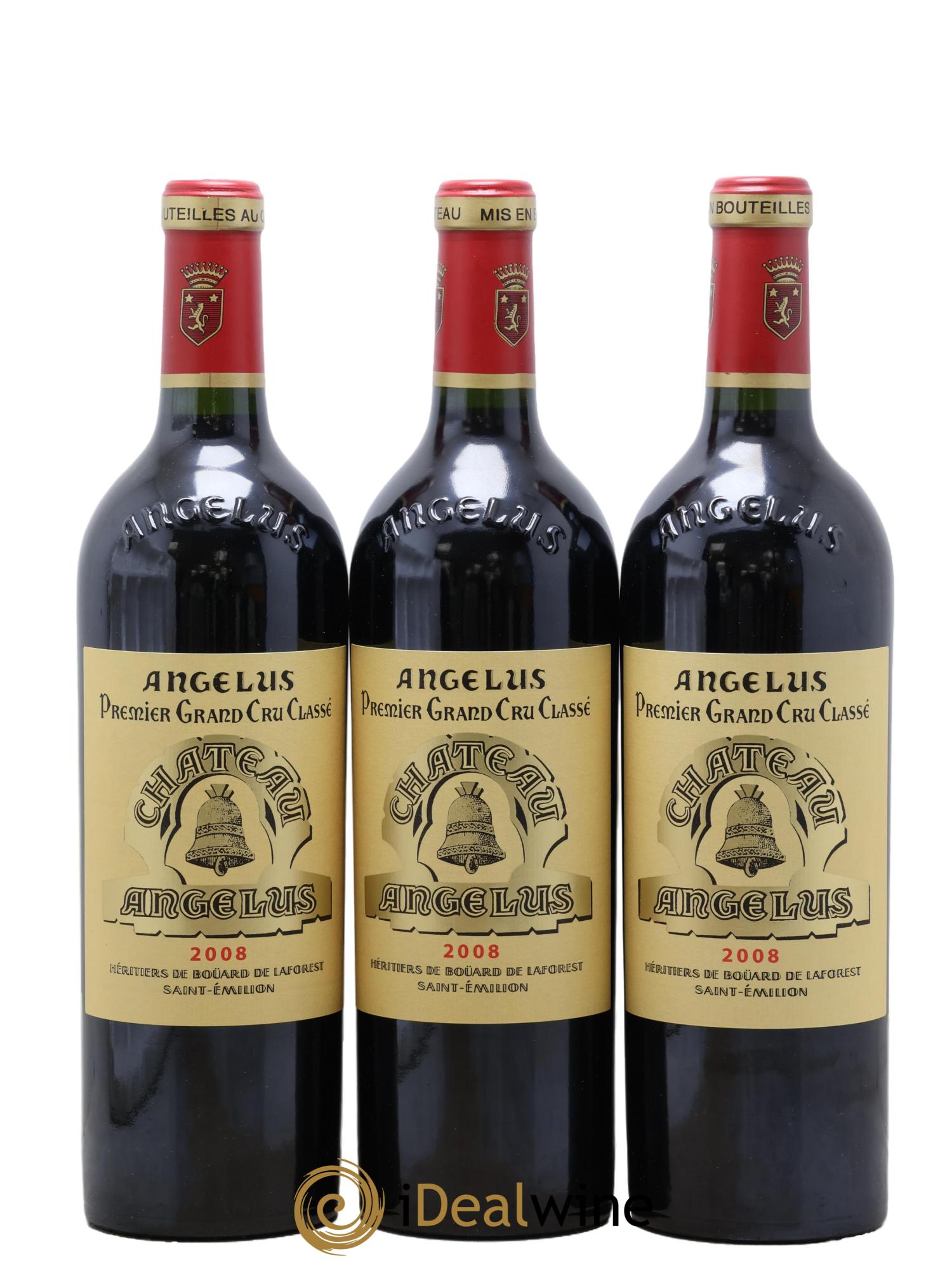 Château Angélus 1er Grand Cru Classé A 2008 - Posten von 3 Flaschen - 0
