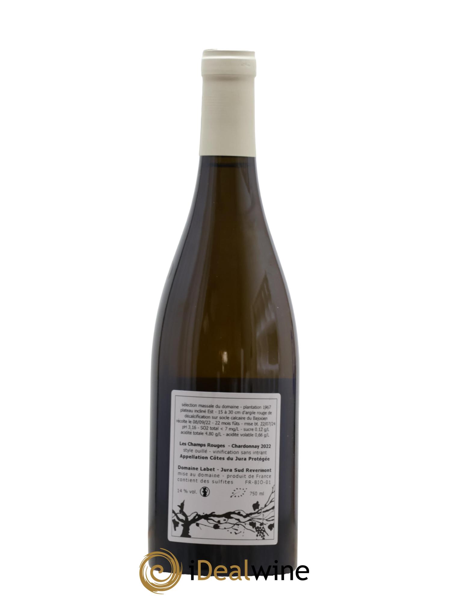 Côtes du Jura Chardonnay Les Champs Rouges Romain - Julien  - Charline Labet  2022 - Lot of 1 bottle - 1