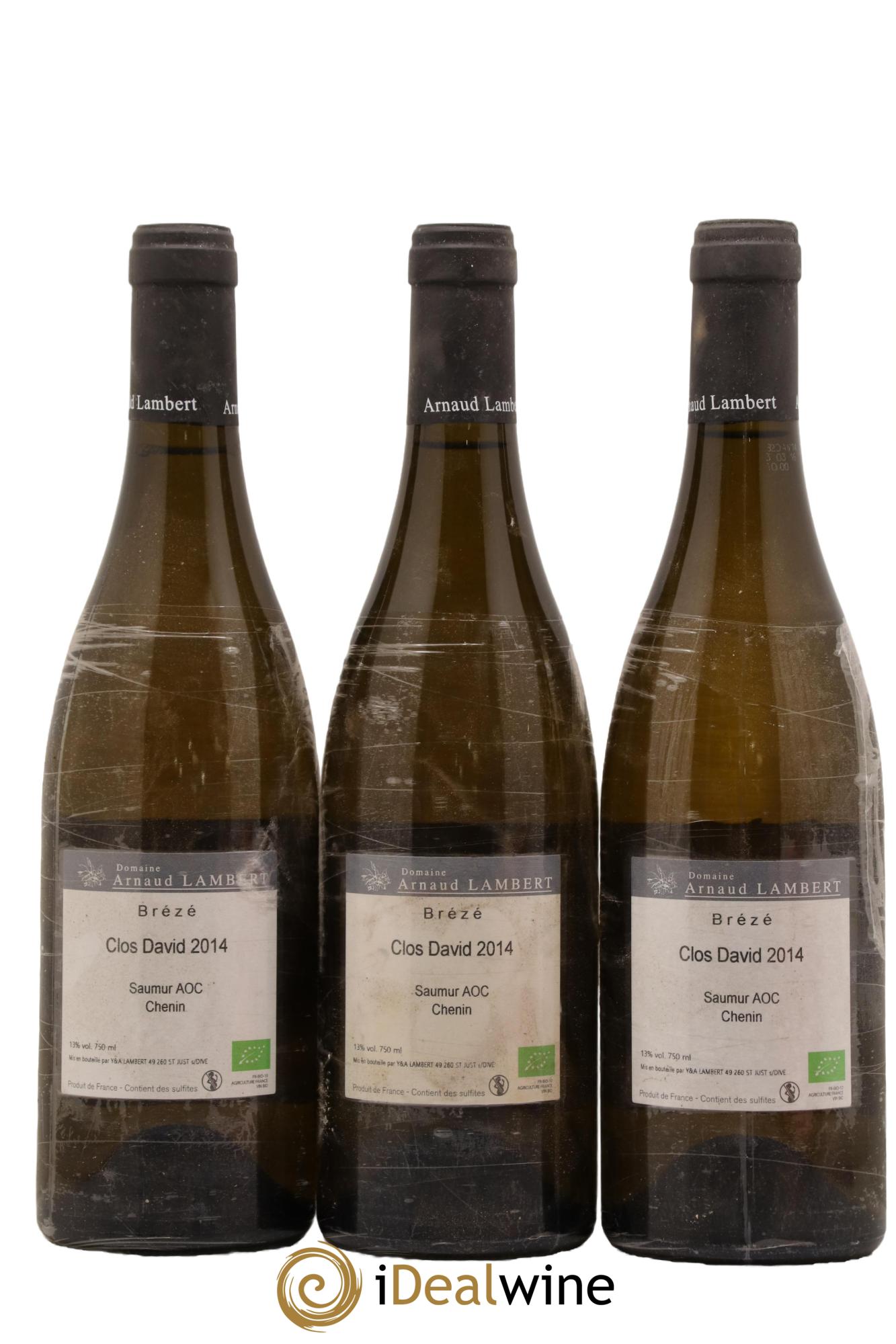 Saumur Brézé Clos David Arnaud Lambert 2014 - Lot de 3 bouteilles - 1