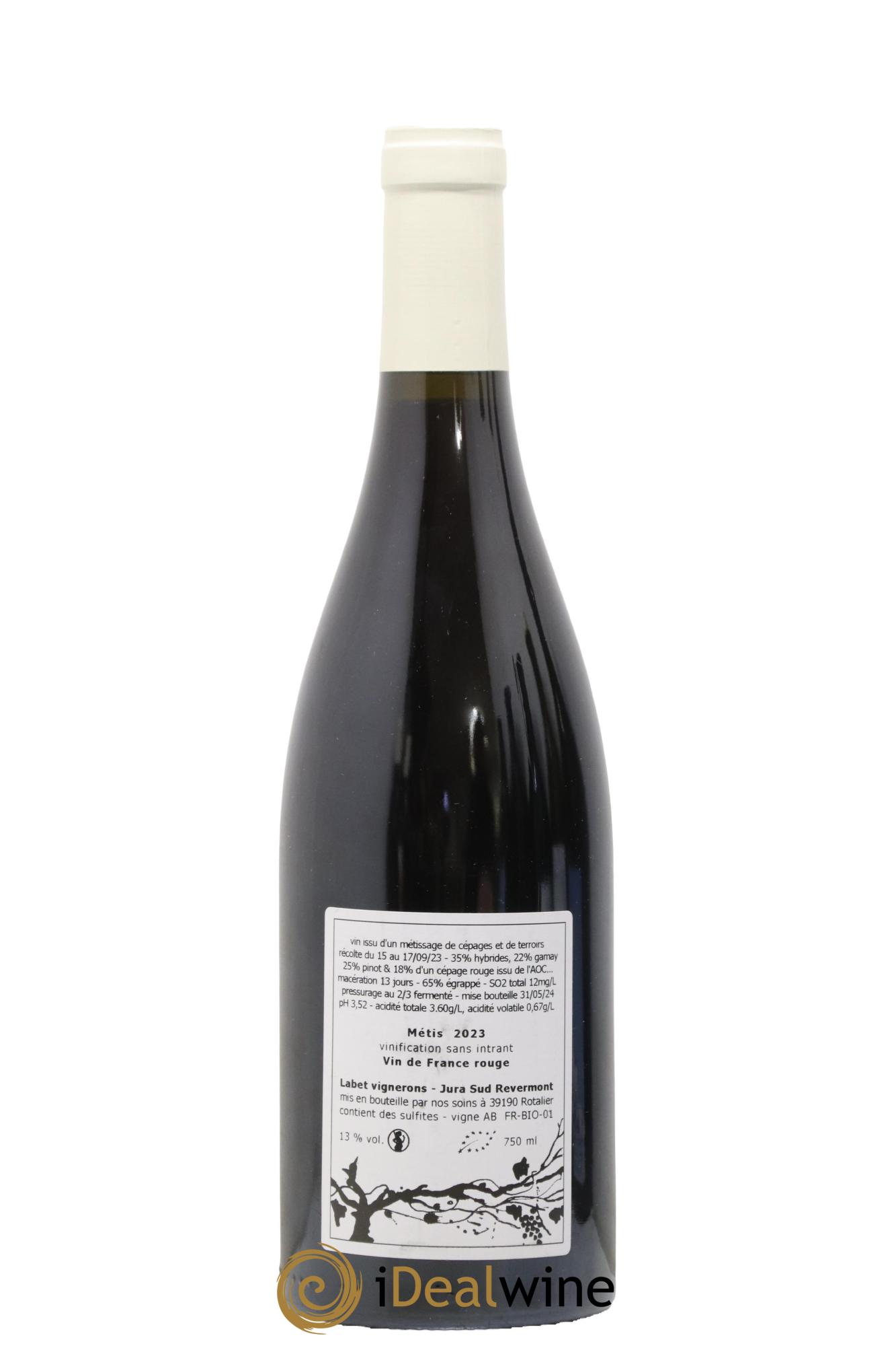Vin de France Métis Romain - Julien - Charline Labet 2023 - Lot de 1 bouteille - 1