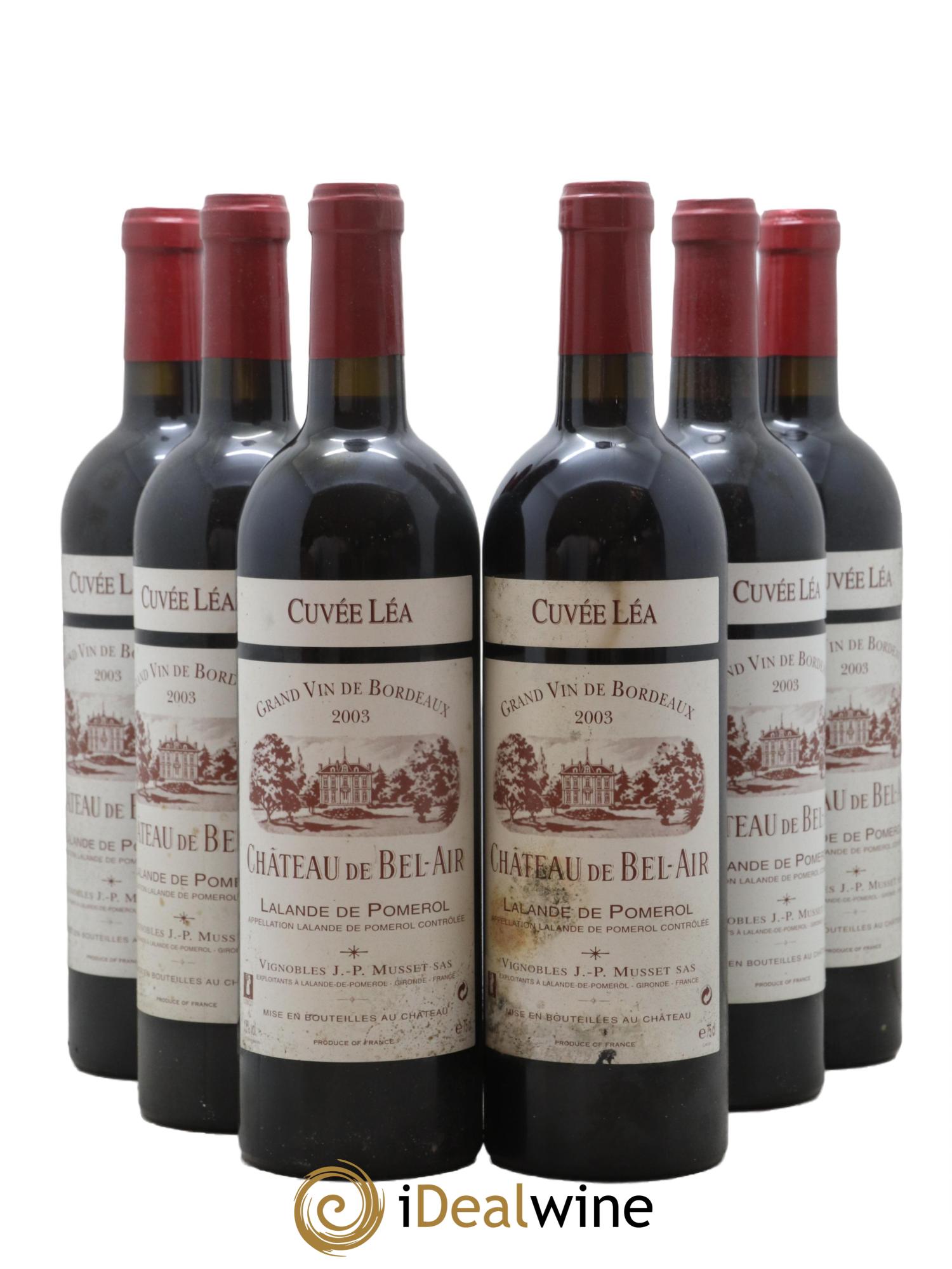 Lalande-de-Pomerol Cuvée Léa Château de Bel-Air 2003 - Lot de 6 bouteilles - 0