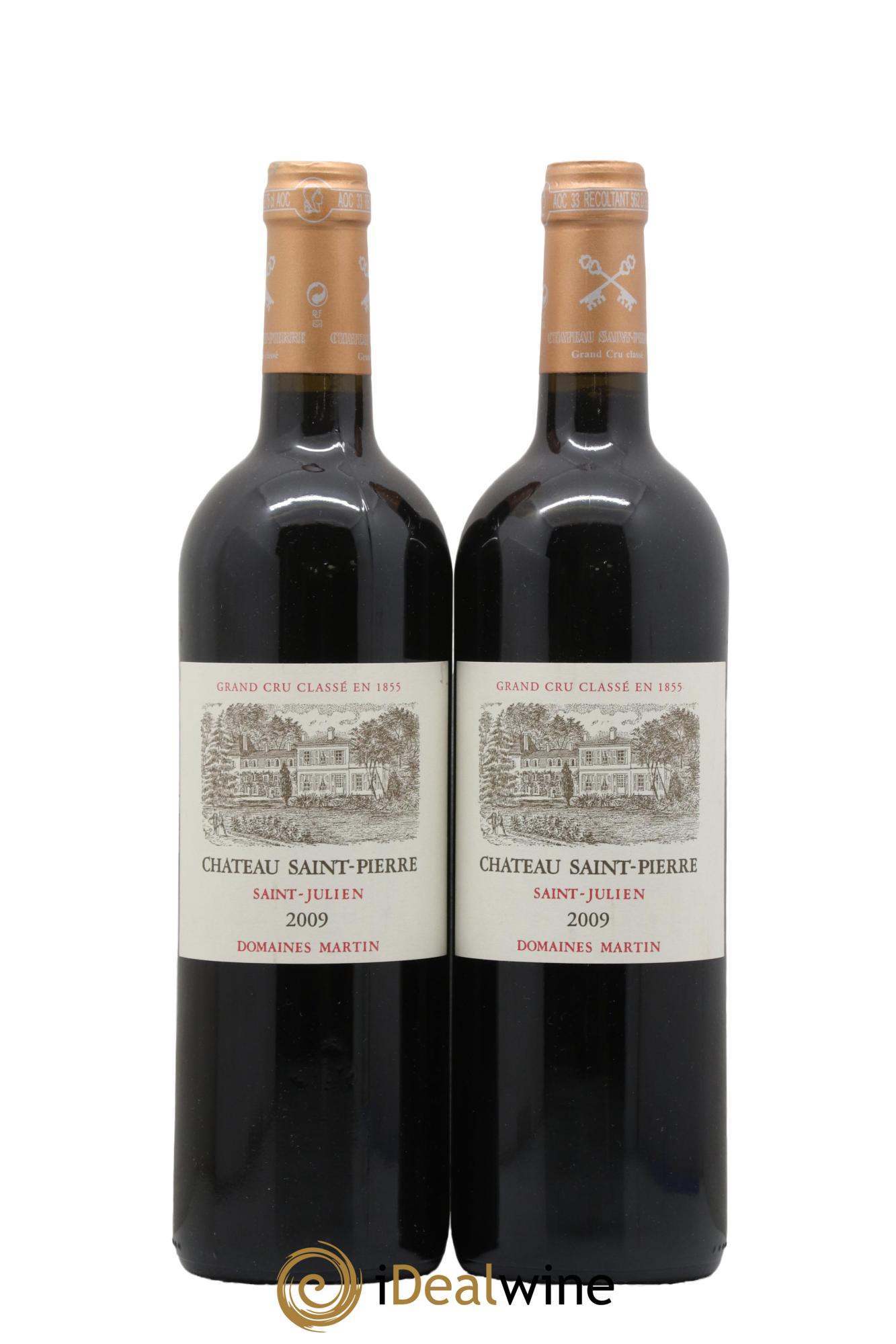 Château Saint-Pierre 4ème Grand Cru Classé 2009 - Lotto di 2 bottiglie - 0