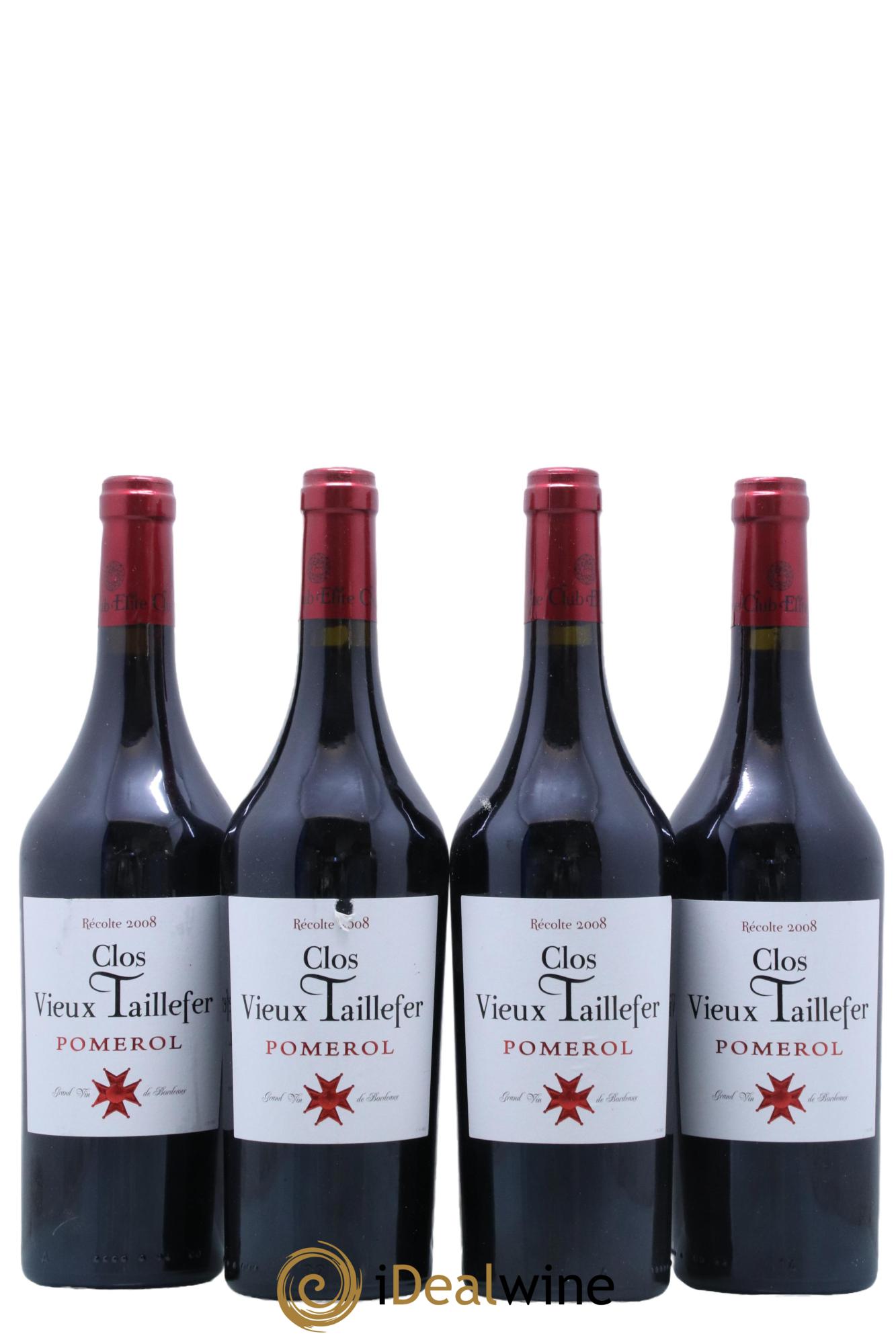 Pomerol Clos Vieux Taillefer 2008 - Lot de 4 bouteilles - 0