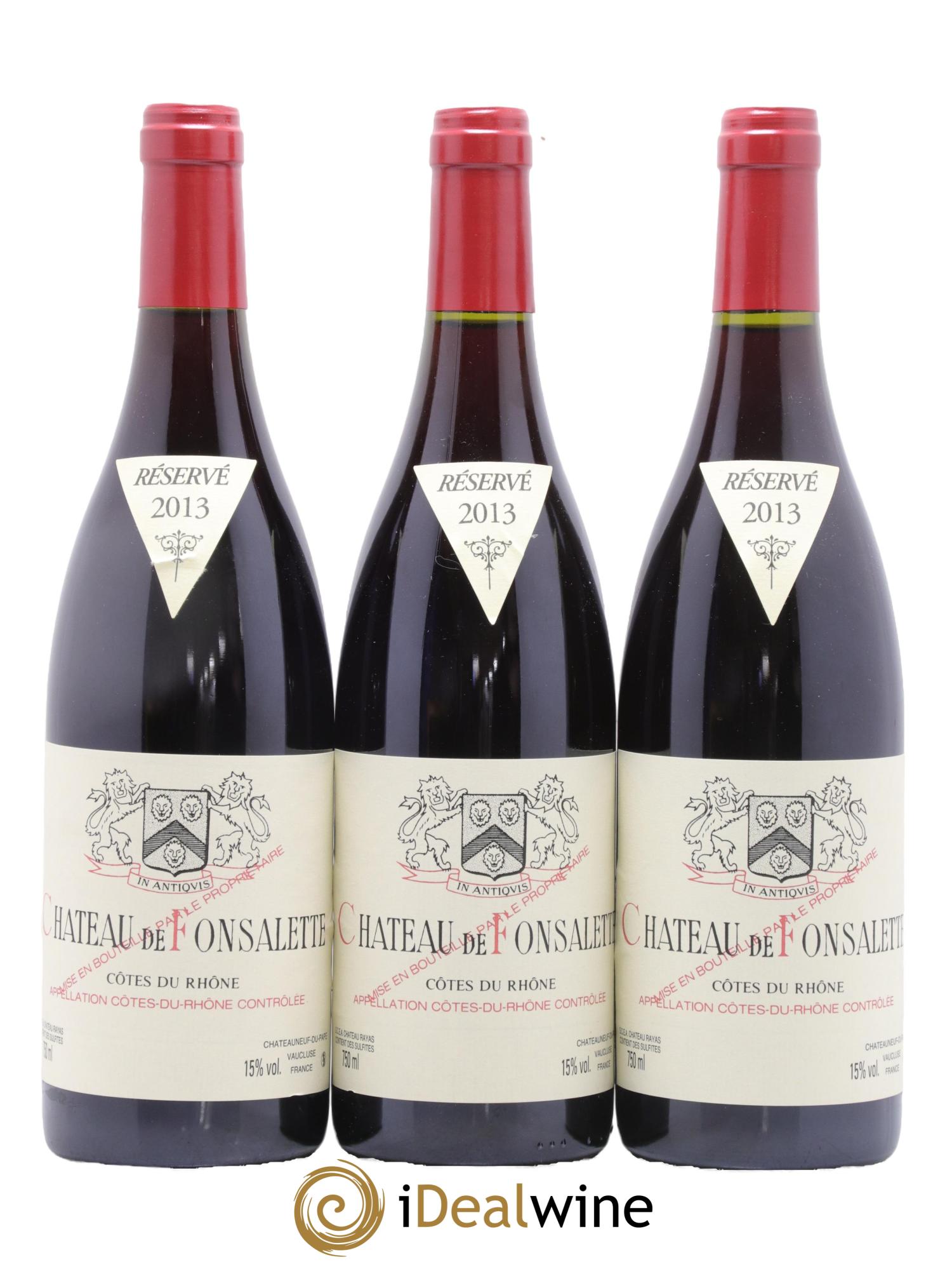 Côtes-du-Rhône Château de Fonsalette Emmanuel Reynaud 2013 - Lot de 3 bouteilles - 0