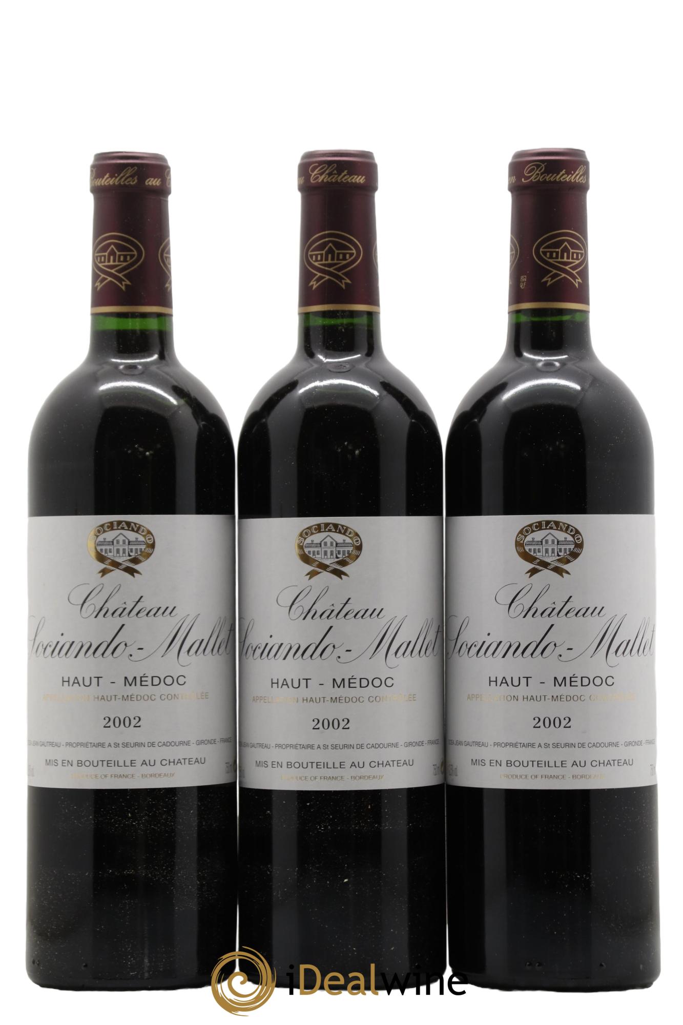 Château Sociando Mallet  2002 - Lot of 12 bottles - 2