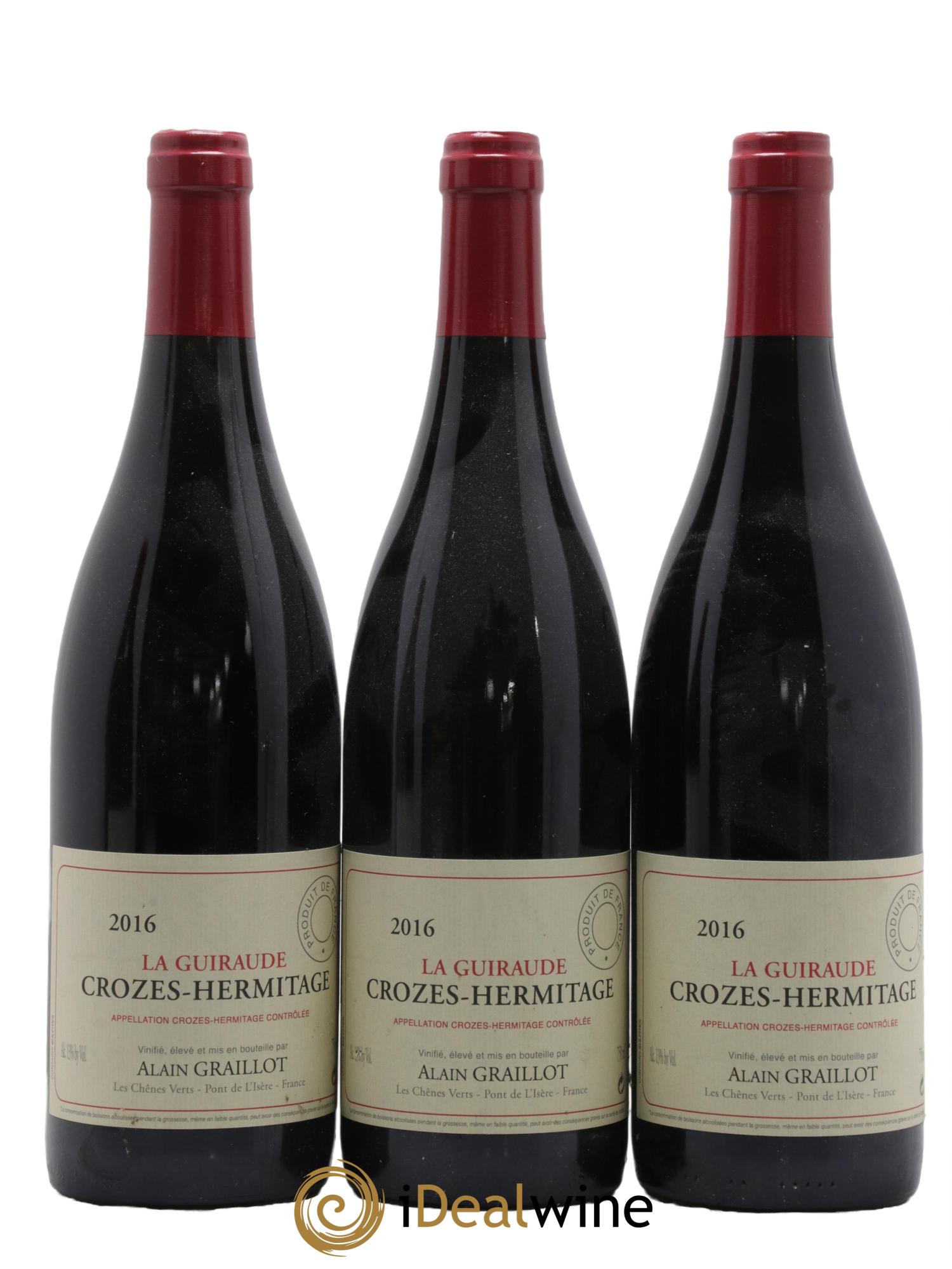 Crozes-Hermitage La Guiraude Domaine Graillot 2016 - Lot de 3 bouteilles - 0