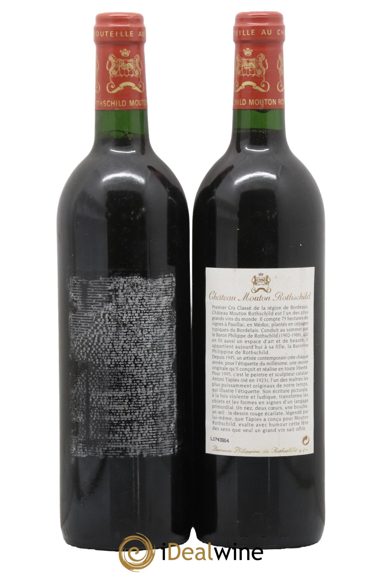 Château Mouton Rothschild 1er Grand Cru Classé 1995 - Lot of 2 bottles - 1