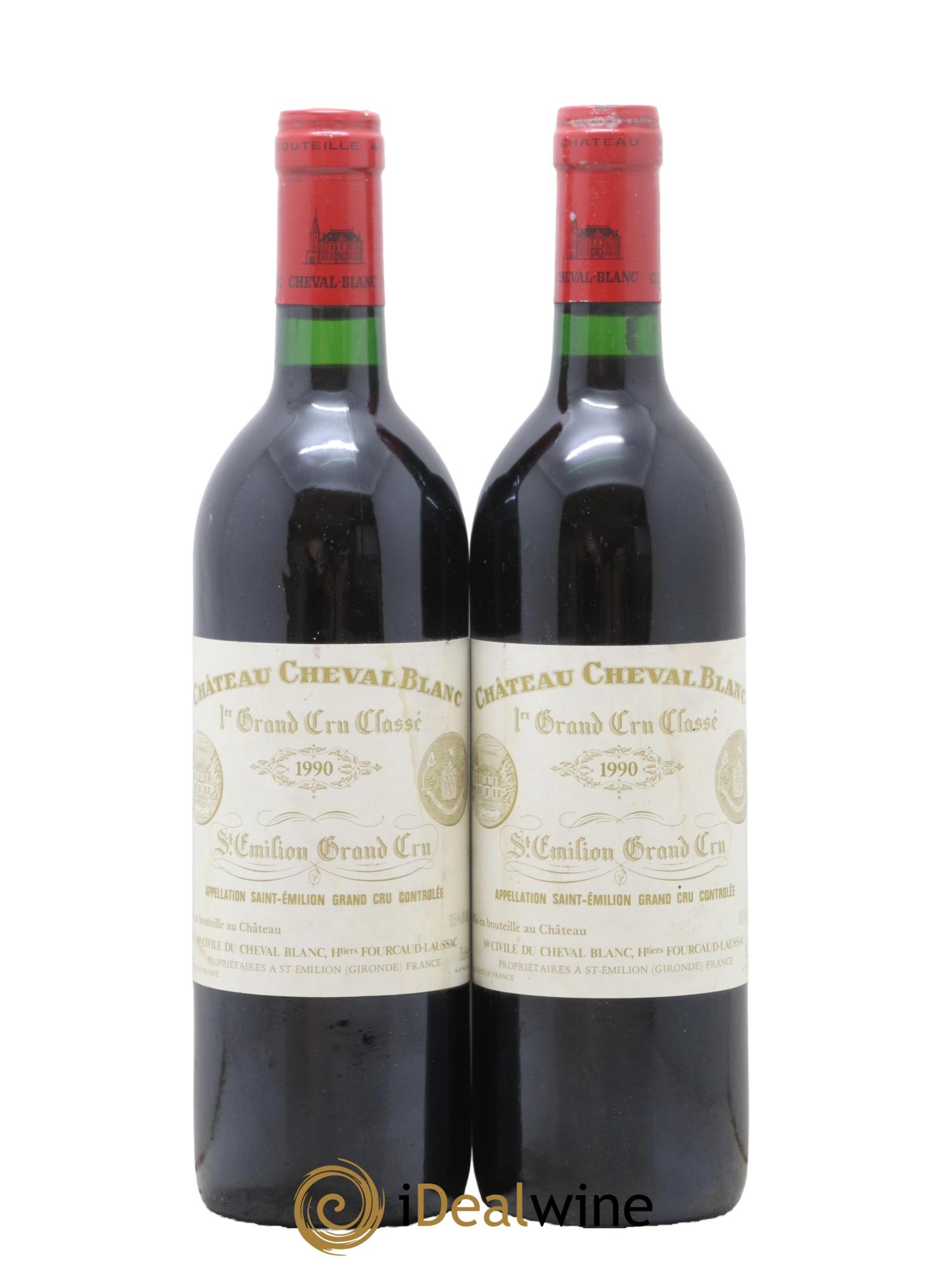 Château Cheval Blanc 1er Grand Cru Classé A 1990 - Lot de 2 bouteilles - 0