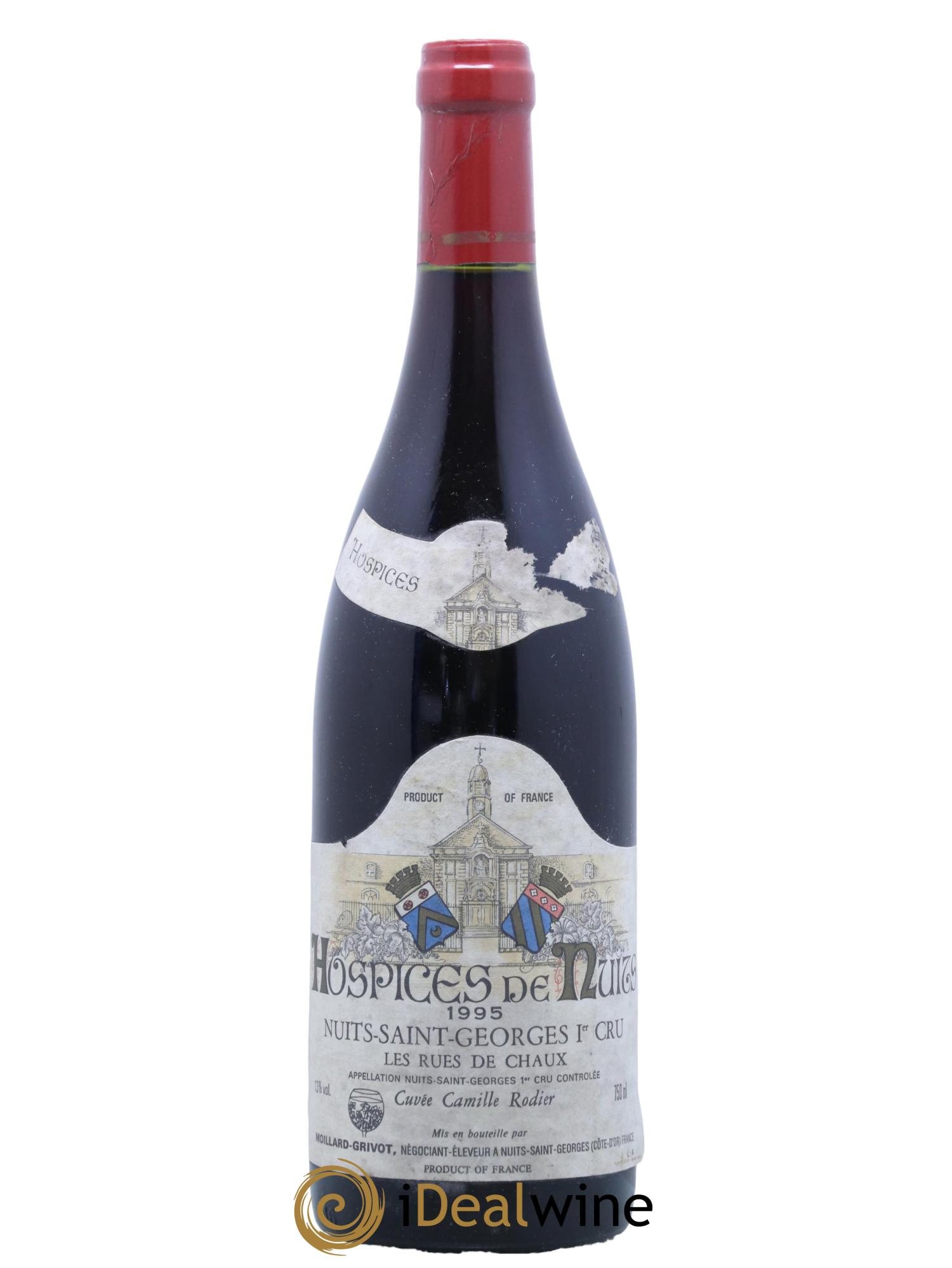 Nuits-Saint-Georges 1er Cru Hospices de Nuits Les Rues de Chaux Cuvée Camille Rodier Moillard Grivot 1995 - Lot de 1 bouteille - 0