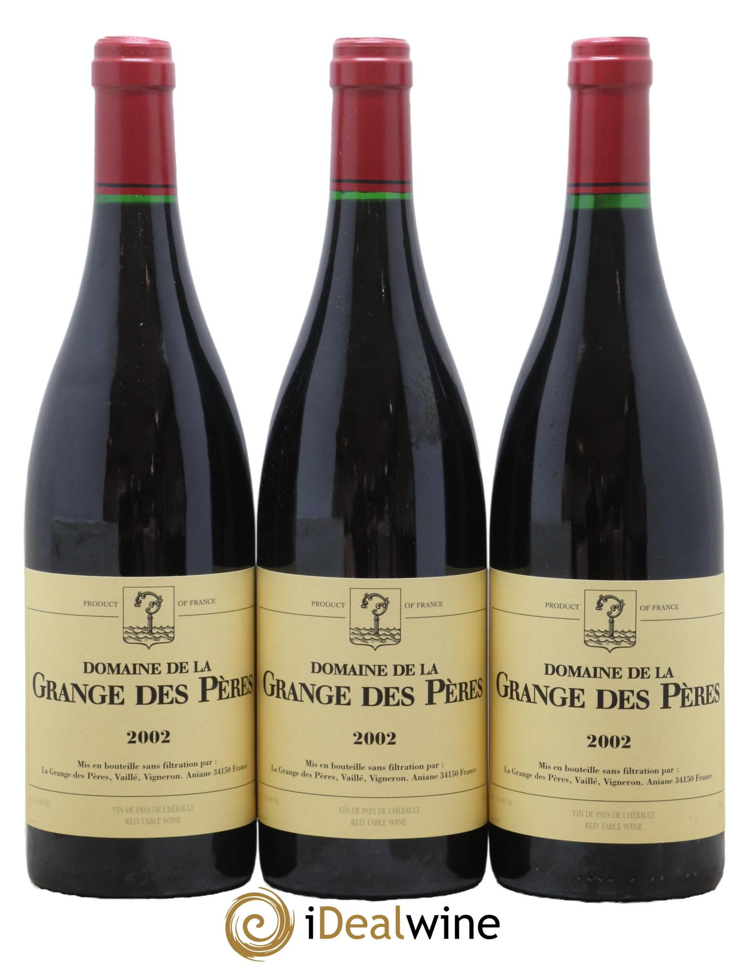 Pays d'Hérault Grange des Pères Laurent Vaillé 2002 - Lot de 3 bouteilles - 0