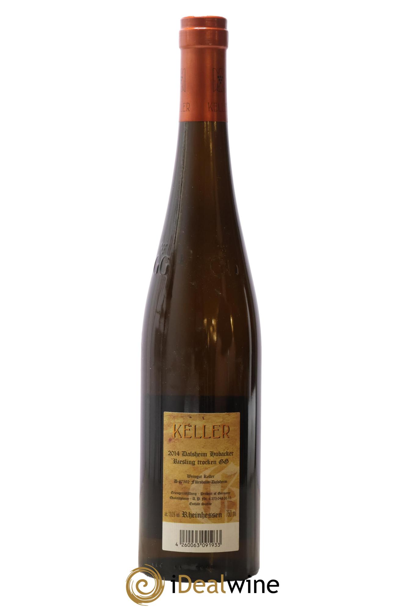 Riesling Trocken GG Dalsheim Hubacker Keller 2014 - Lot de 1 bouteille - 1