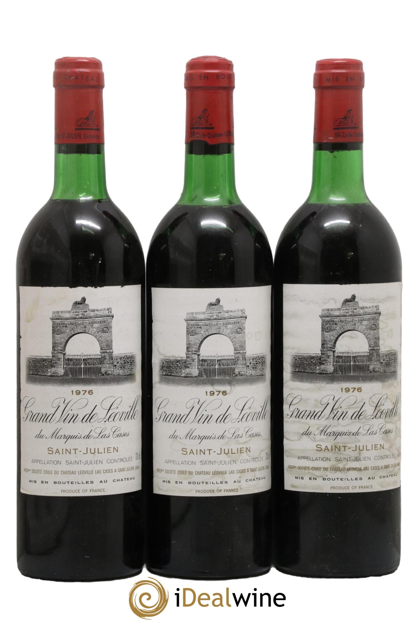 Château Léoville Las Cases 2ème Grand Cru Classé 1976 - Lot of 3 bottles - 0