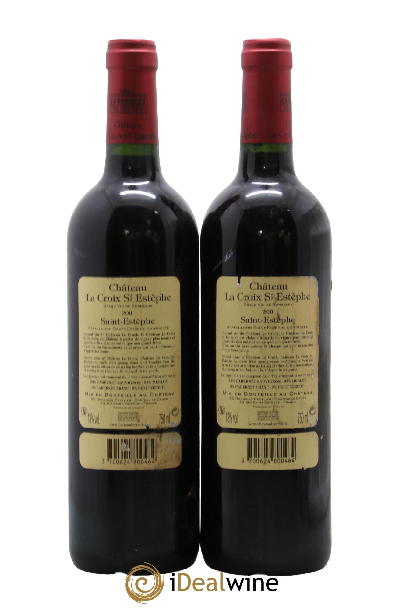 Saint-Estèphe Château La Croix Saint Estephe 2011 - Lot de 2 bouteilles - 1