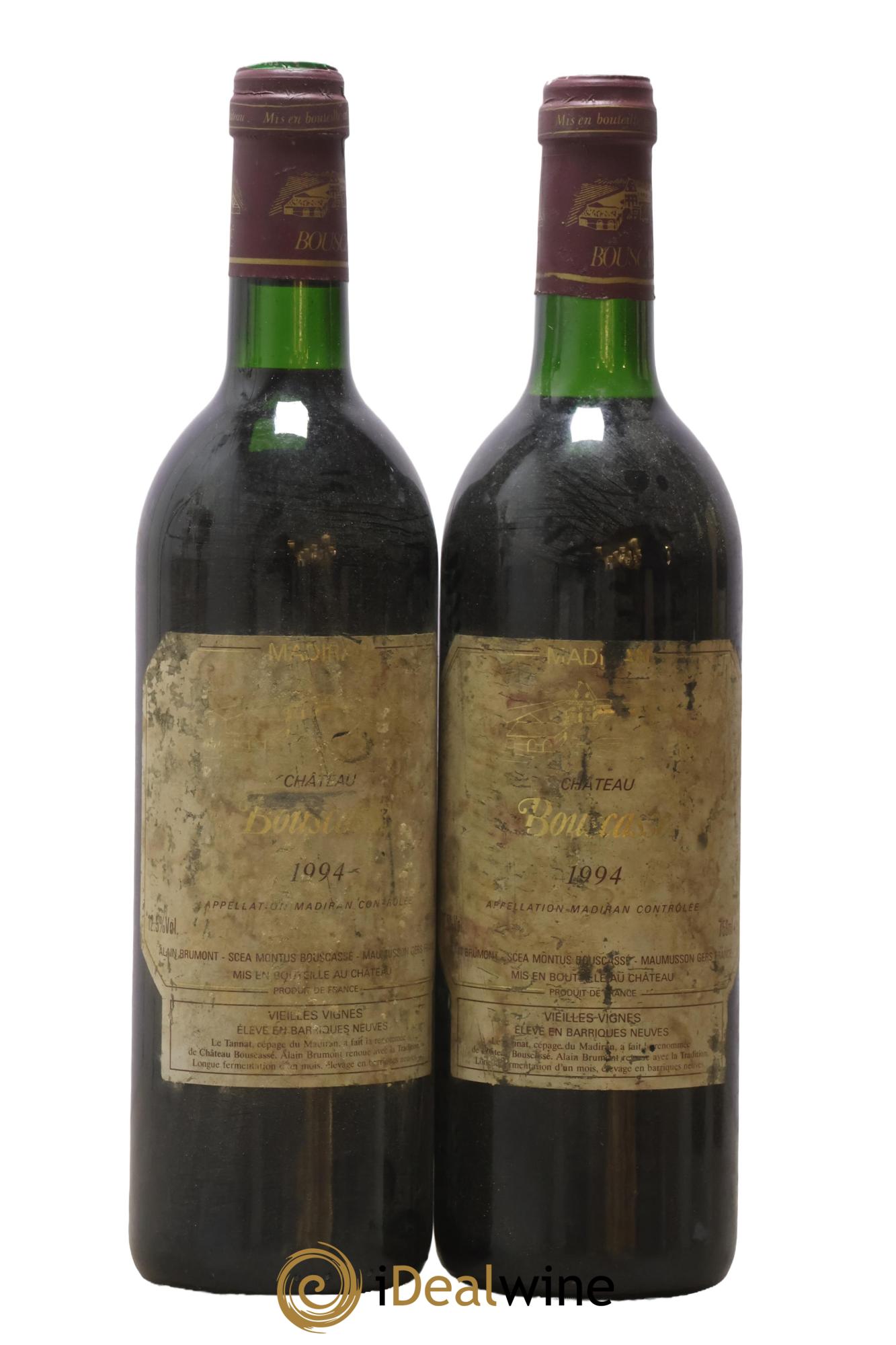 Madiran Vieilles Vignes Château Bouscassé - Alain Brumont 1994 - Lot de 2 bouteilles - 0